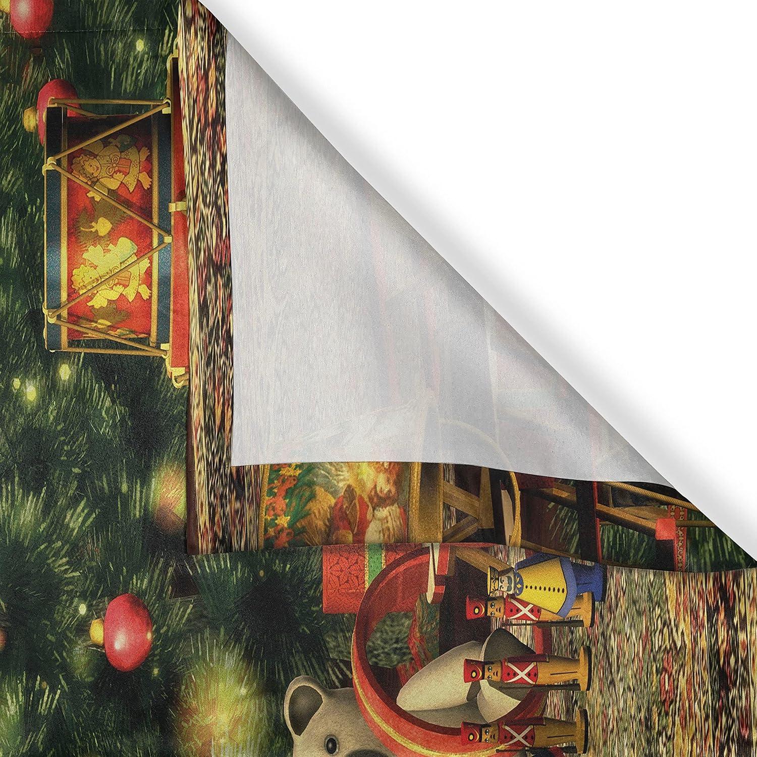imageAmbesonne Christmas Long Kitchen Curtains Traditional Design Holly Berry Branches Snow and Bokeh Effect Print Two Panels Drapes with Rod Pocket Room Decor 55quot x 45quot White RedGreen Orange