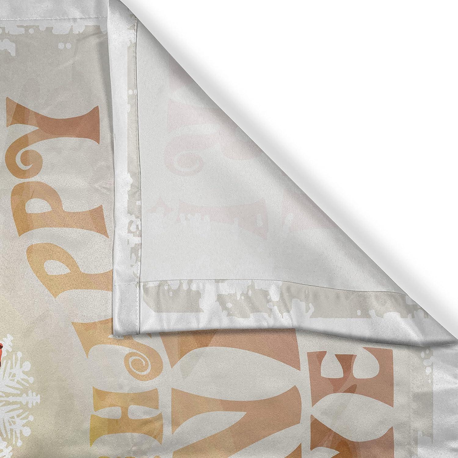 imageAmbesonne Christmas Long Kitchen Curtains Traditional Design Holly Berry Branches Snow and Bokeh Effect Print Two Panels Drapes with Rod Pocket Room Decor 55quot x 45quot White RedBeige White