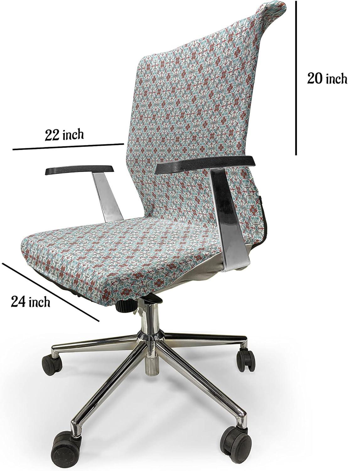 imageAmbesonne Christmas Office Chair Cover Colorful Christmas Balls Different Retro Pattern Holiday Celebration Stretchable Decorative Universal Size High Back Printed Slipcover Blue Grey Purple YellowBlue Green
