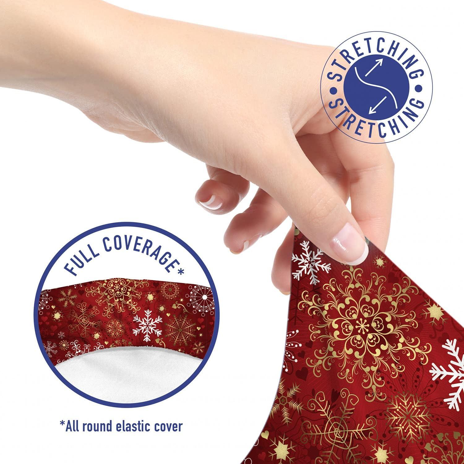 imageAmbesonne Christmas Office Chair Cover Colorful Christmas Balls Different Retro Pattern Holiday Celebration Stretchable Decorative Universal Size High Back Printed Slipcover Blue Grey Purple YellowVermilion Yellow