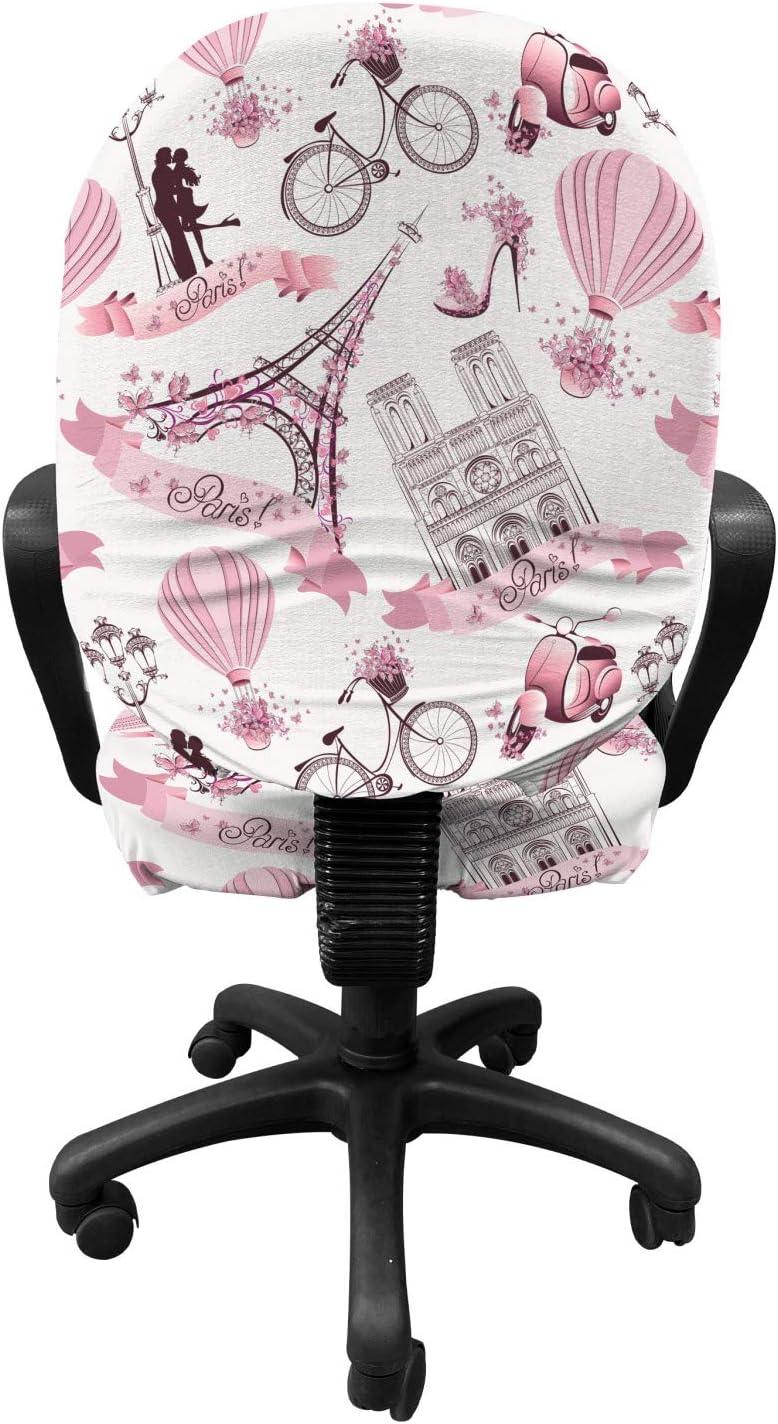 imageAmbesonne Christmas Office Chair Cover Colorful Christmas Balls Different Retro Pattern Holiday Celebration Stretchable Decorative Universal Size High Back Printed Slipcover Blue Grey Purple YellowRose Pink