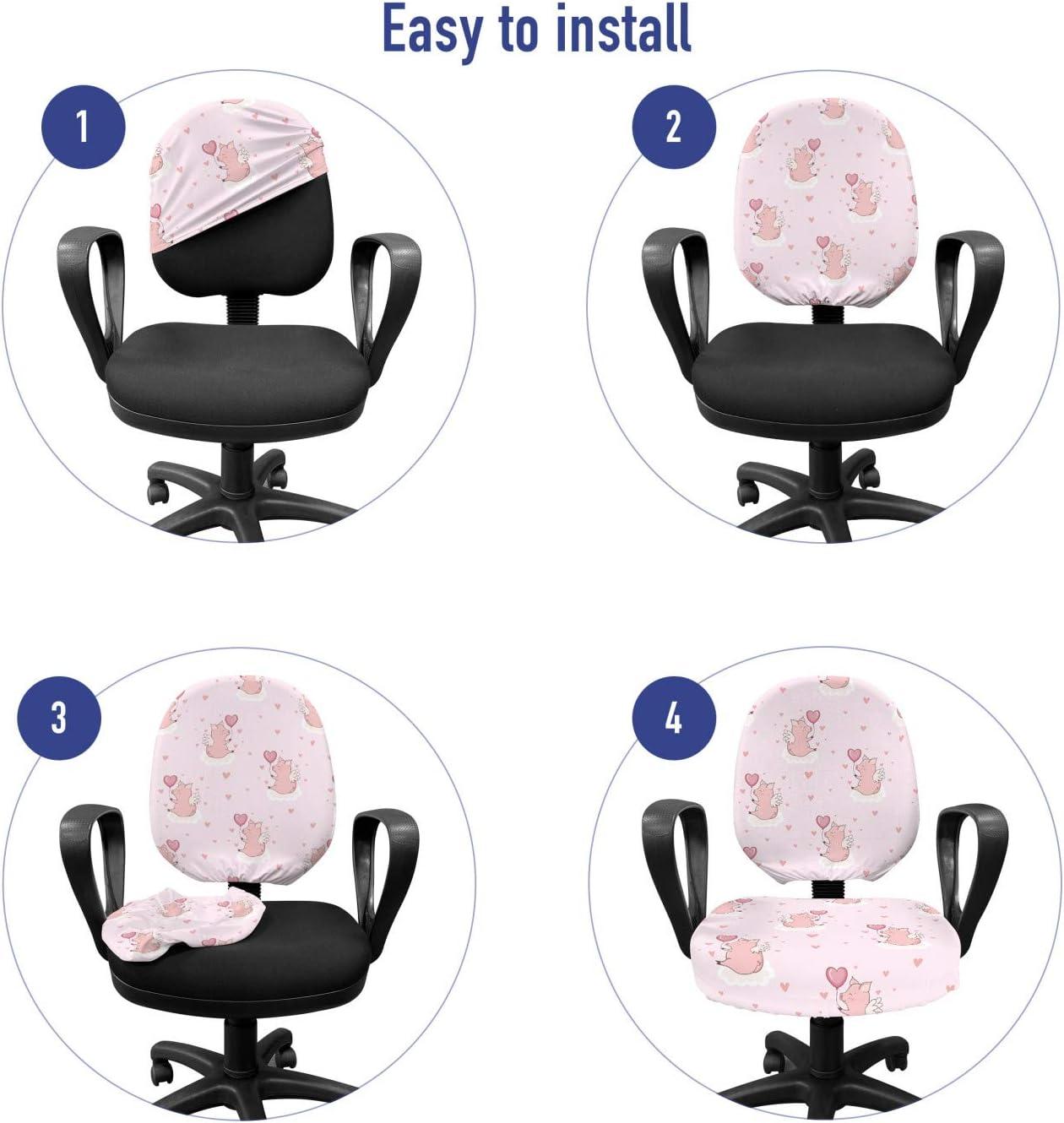 imageAmbesonne Christmas Office Chair Cover Colorful Christmas Balls Different Retro Pattern Holiday Celebration Stretchable Decorative Universal Size High Back Printed Slipcover Blue Grey Purple YellowPink Rose