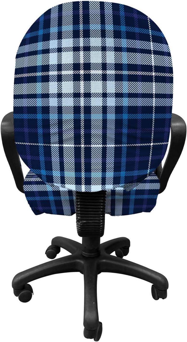 imageAmbesonne Christmas Office Chair Cover Colorful Christmas Balls Different Retro Pattern Holiday Celebration Stretchable Decorative Universal Size High Back Printed Slipcover Blue Grey Purple YellowSea Blue