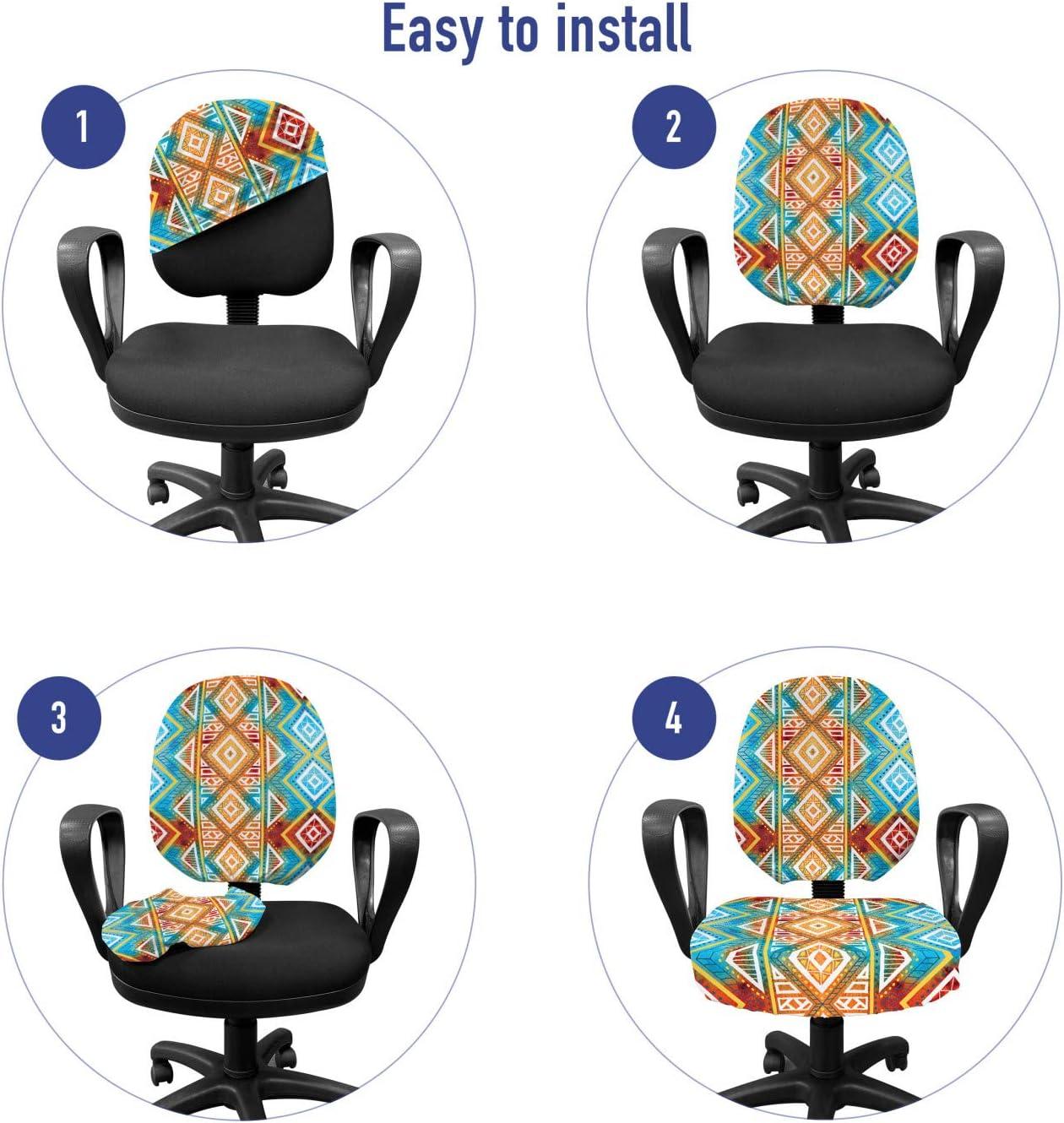 imageAmbesonne Christmas Office Chair Cover Colorful Christmas Balls Different Retro Pattern Holiday Celebration Stretchable Decorative Universal Size High Back Printed Slipcover Blue Grey Purple YellowBeige Aqua