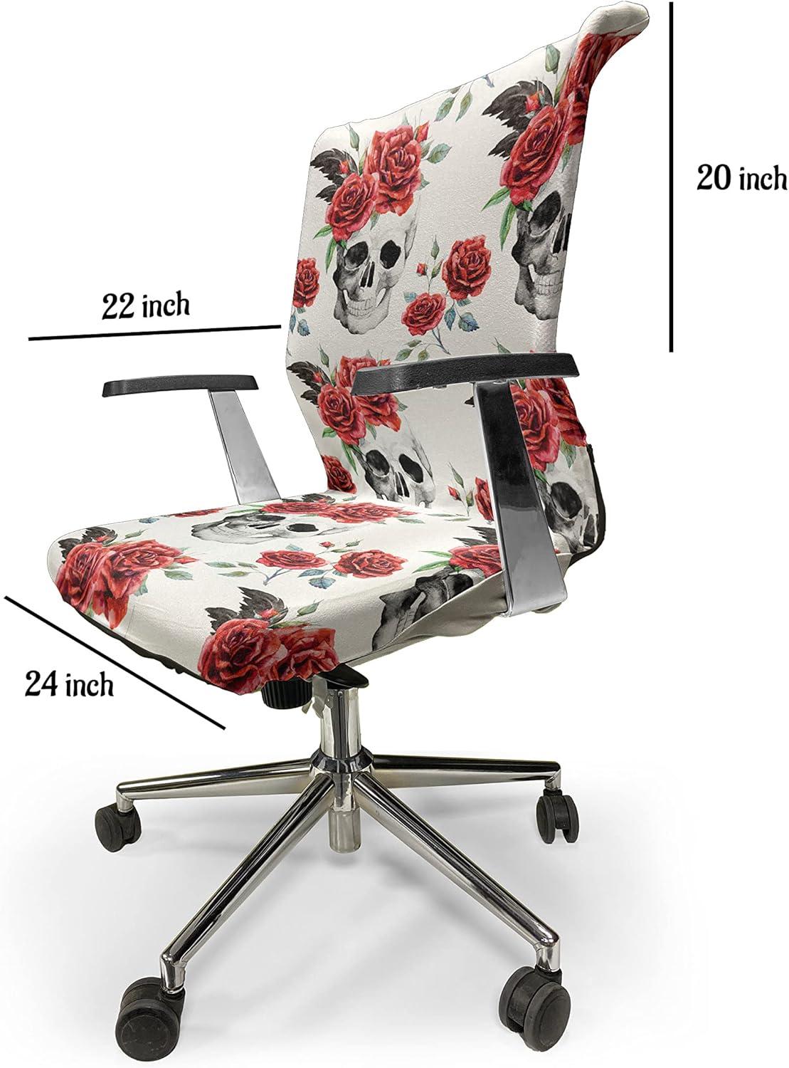 imageAmbesonne Christmas Office Chair Cover Colorful Christmas Balls Different Retro Pattern Holiday Celebration Stretchable Decorative Universal Size High Back Printed Slipcover Blue Grey Purple YellowVermilion Black
