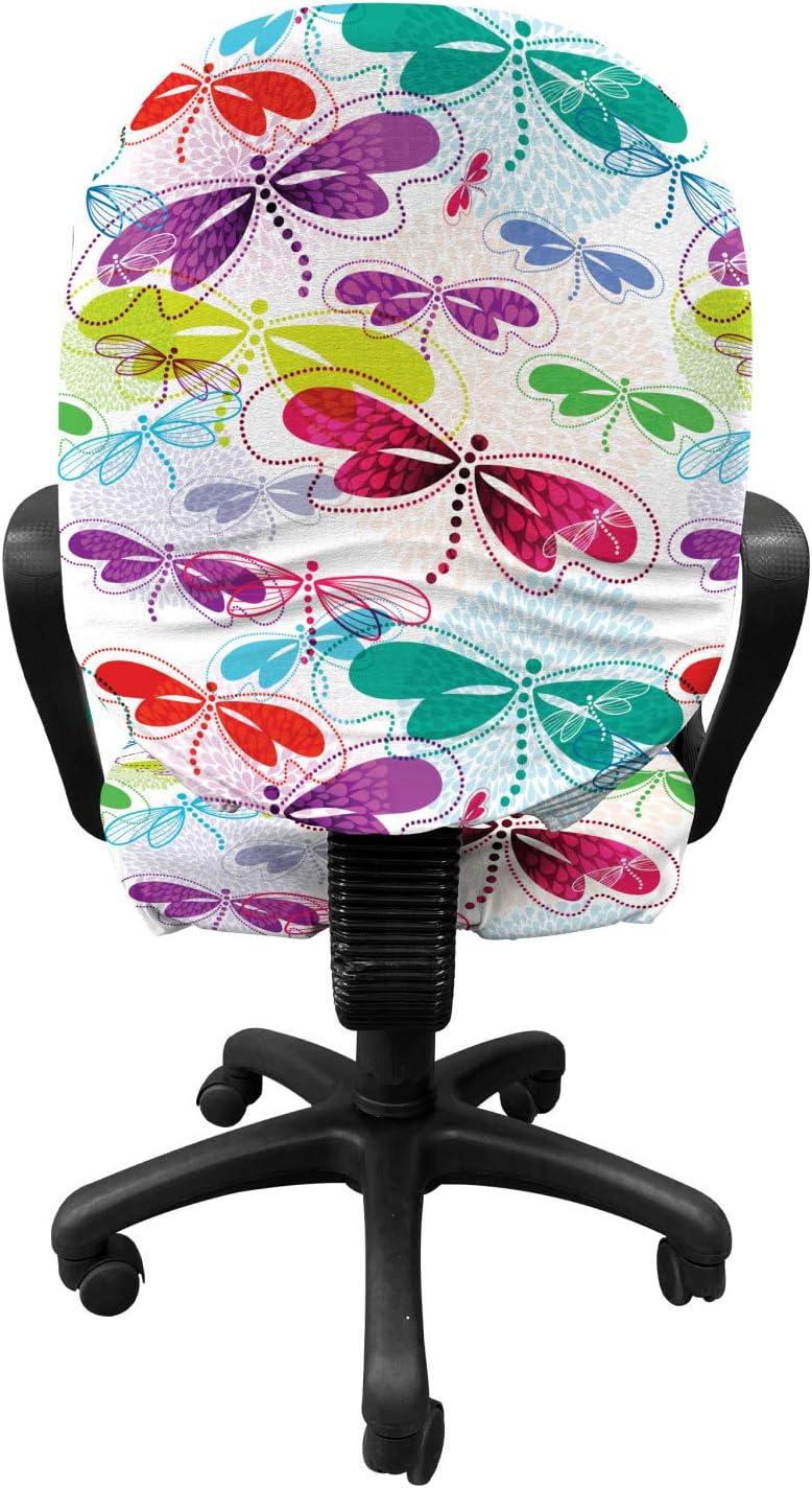 imageAmbesonne Christmas Office Chair Cover Colorful Christmas Balls Different Retro Pattern Holiday Celebration Stretchable Decorative Universal Size High Back Printed Slipcover Blue Grey Purple YellowPink Teal