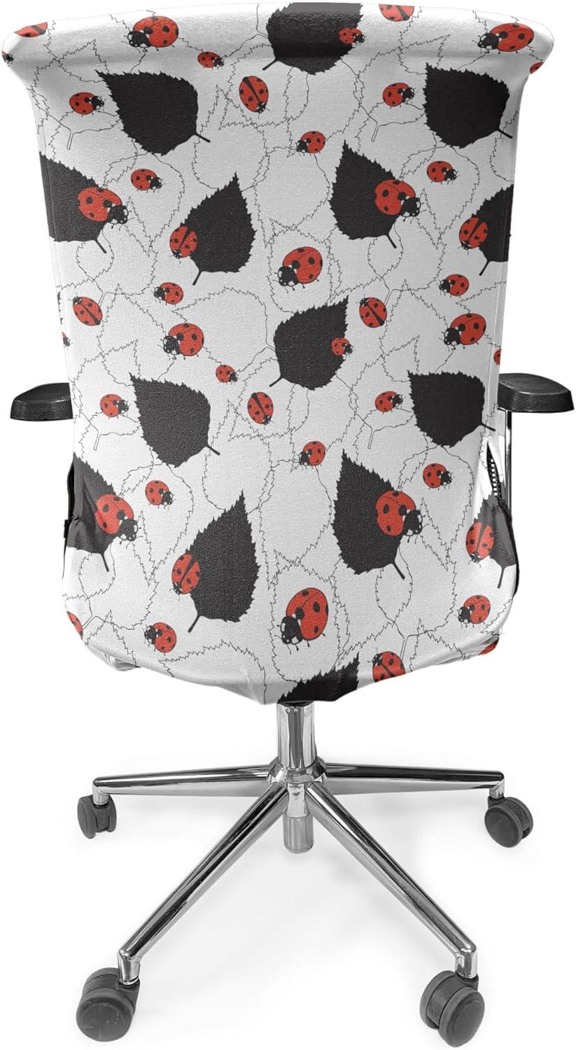 imageAmbesonne Christmas Office Chair Cover Colorful Christmas Balls Different Retro Pattern Holiday Celebration Stretchable Decorative Universal Size High Back Printed Slipcover Blue Grey Purple YellowBlack White