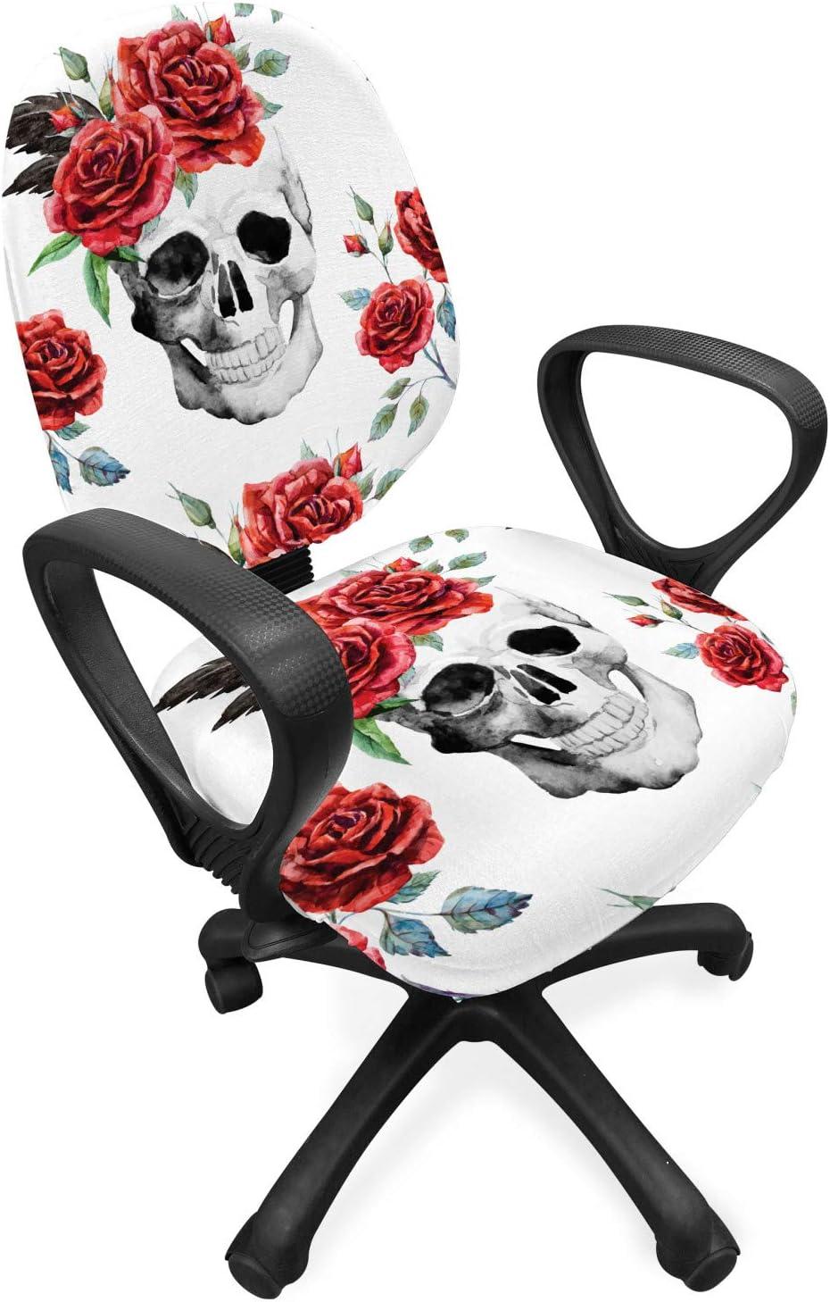 imageAmbesonne Christmas Office Chair Cover Colorful Christmas Balls Different Retro Pattern Holiday Celebration Stretchable Decorative Universal Size High Back Printed Slipcover Blue Grey Purple YellowVermilion Black