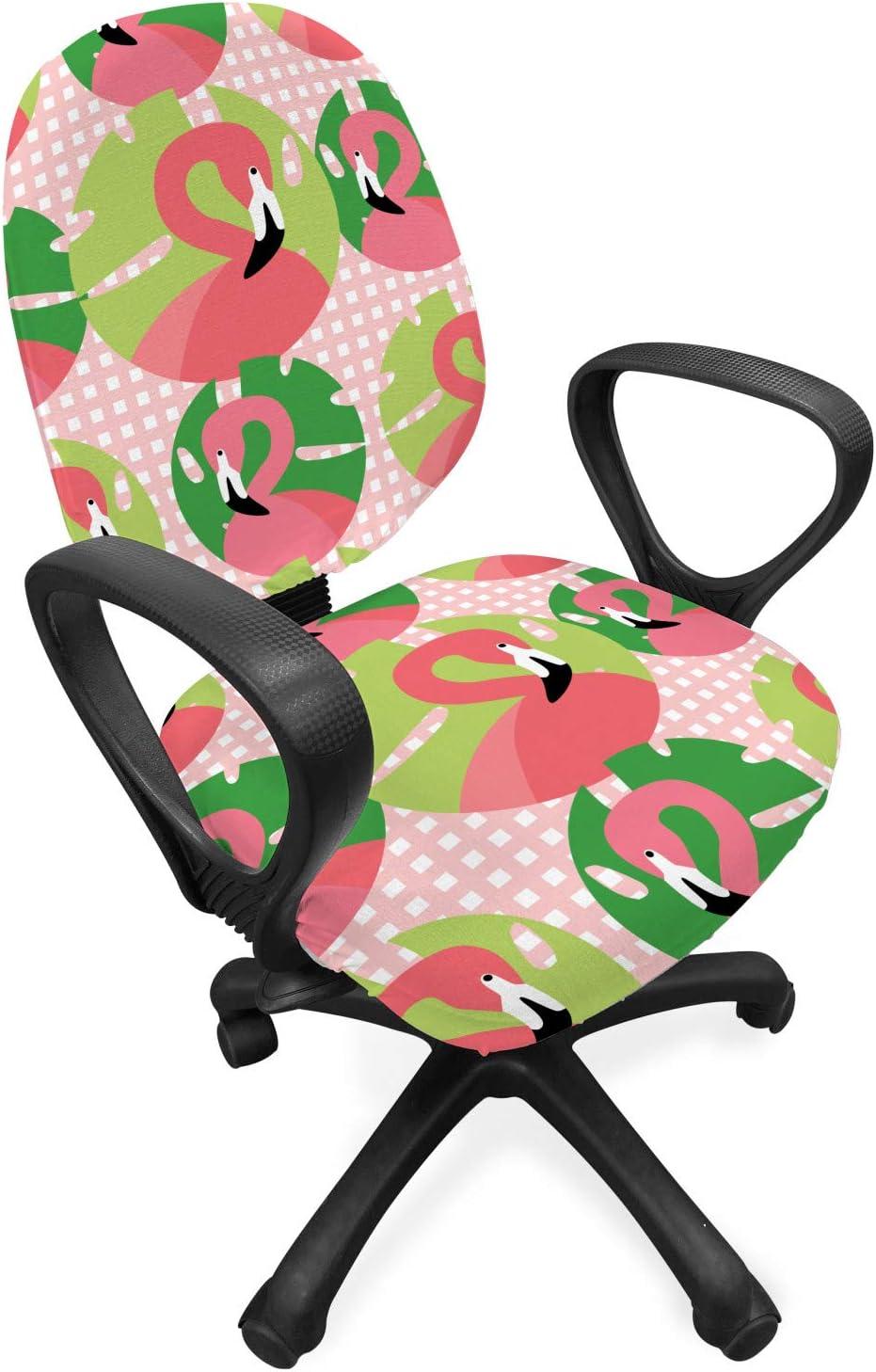imageAmbesonne Christmas Office Chair Cover Colorful Christmas Balls Different Retro Pattern Holiday Celebration Stretchable Decorative Universal Size High Back Printed Slipcover Blue Grey Purple YellowFern Green