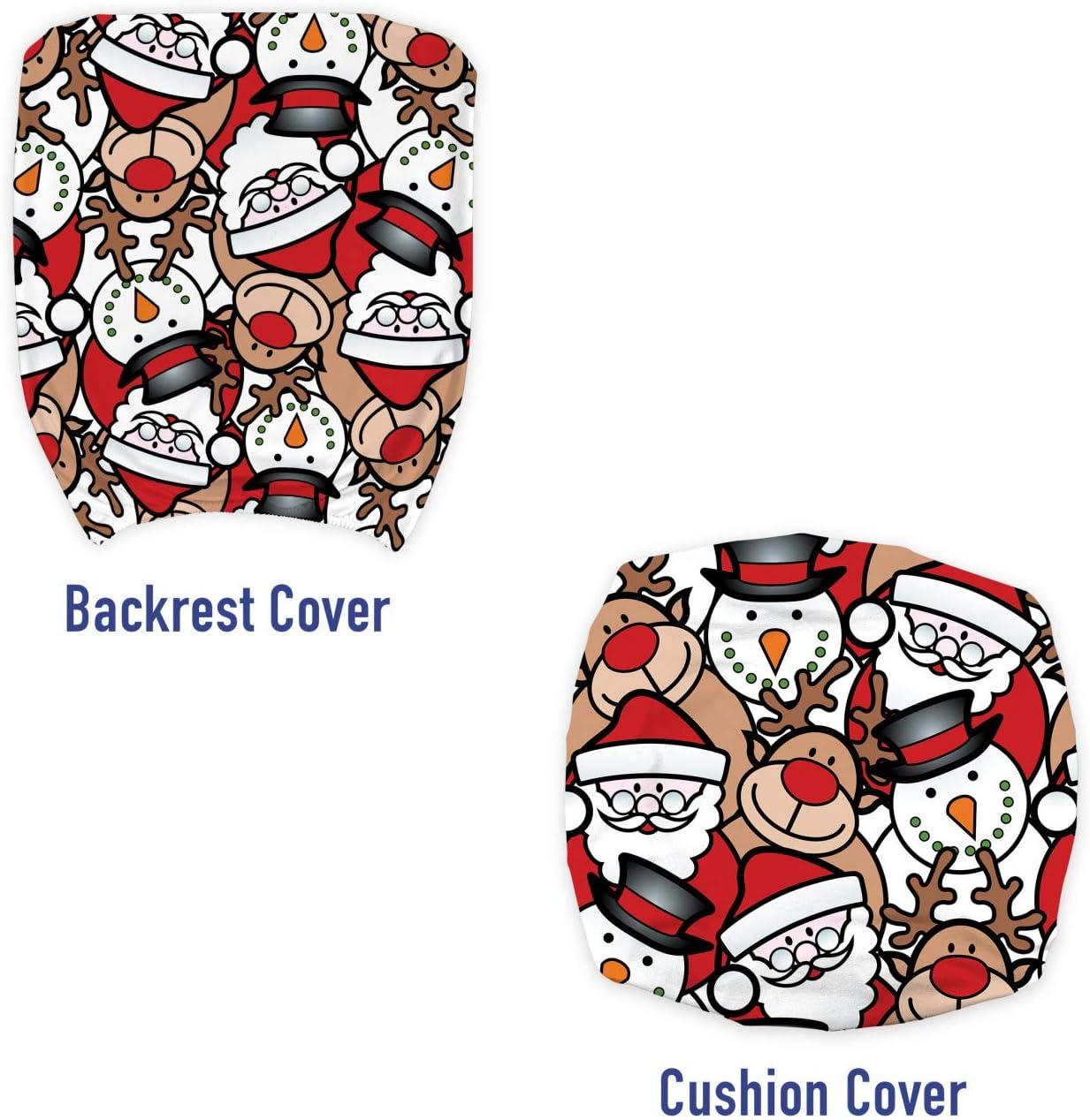 imageAmbesonne Christmas Office Chair Cover Colorful Christmas Balls Different Retro Pattern Holiday Celebration Stretchable Decorative Universal Size High Back Printed Slipcover Blue Grey Purple YellowPale Brown White and Red