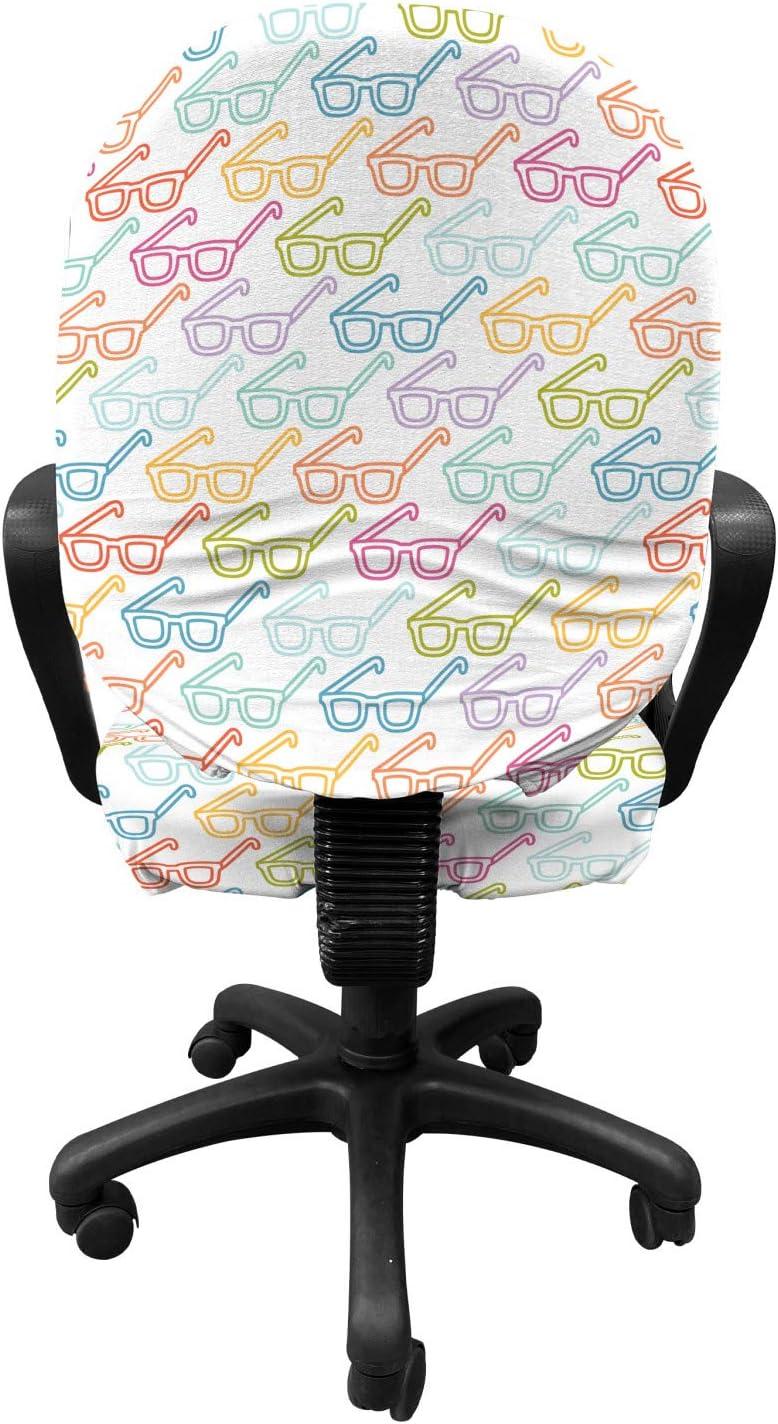 imageAmbesonne Christmas Office Chair Cover Colorful Christmas Balls Different Retro Pattern Holiday Celebration Stretchable Decorative Universal Size High Back Printed Slipcover Blue Grey Purple YellowOff White