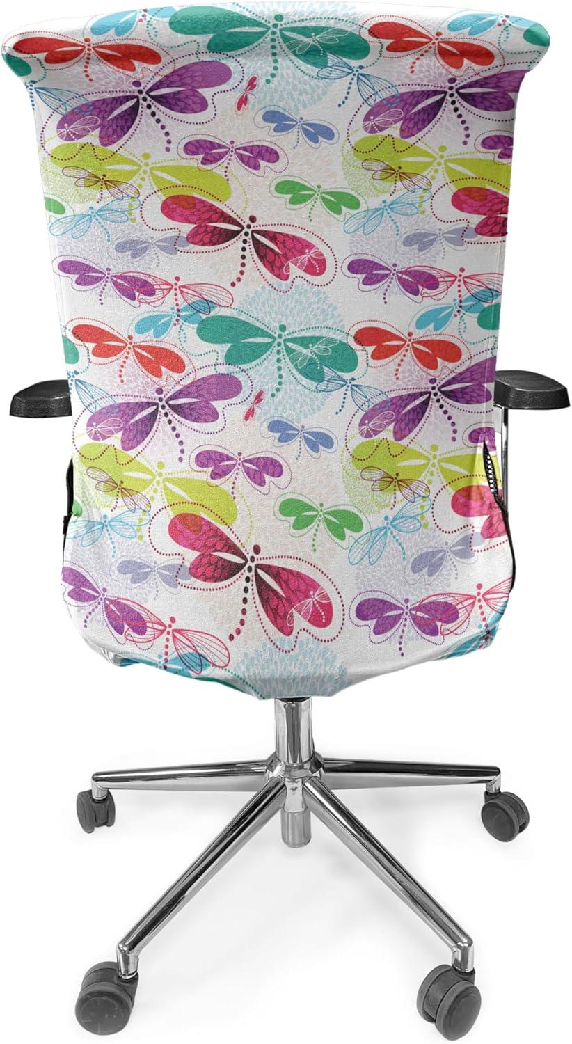imageAmbesonne Christmas Office Chair Cover Colorful Christmas Balls Different Retro Pattern Holiday Celebration Stretchable Decorative Universal Size High Back Printed Slipcover Blue Grey Purple YellowPink Teal