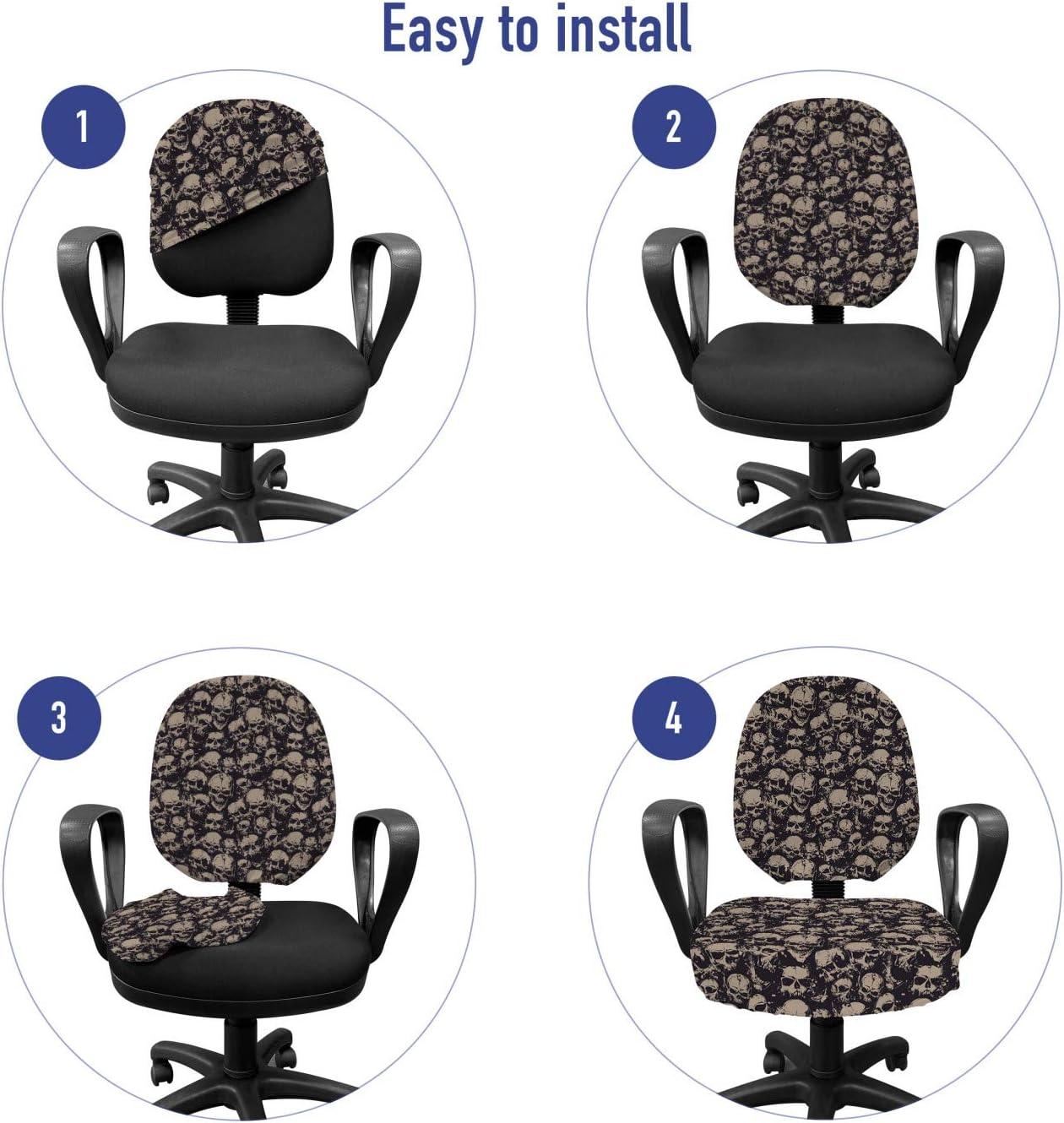 imageAmbesonne Christmas Office Chair Cover Colorful Christmas Balls Different Retro Pattern Holiday Celebration Stretchable Decorative Universal Size High Back Printed Slipcover Blue Grey Purple YellowCharcoal Grey