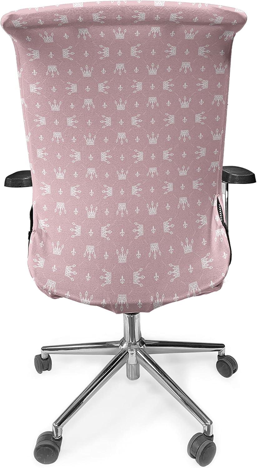 imageAmbesonne Christmas Office Chair Cover Colorful Christmas Balls Different Retro Pattern Holiday Celebration Stretchable Decorative Universal Size High Back Printed Slipcover Blue Grey Purple YellowRose White