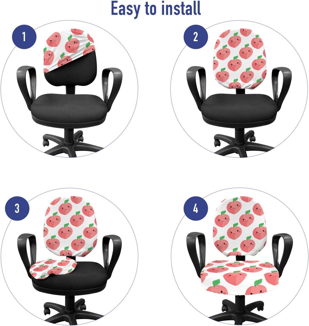 imageAmbesonne Christmas Office Chair Cover Colorful Christmas Balls Different Retro Pattern Holiday Celebration Stretchable Decorative Universal Size High Back Printed Slipcover Blue Grey Purple YellowPink White