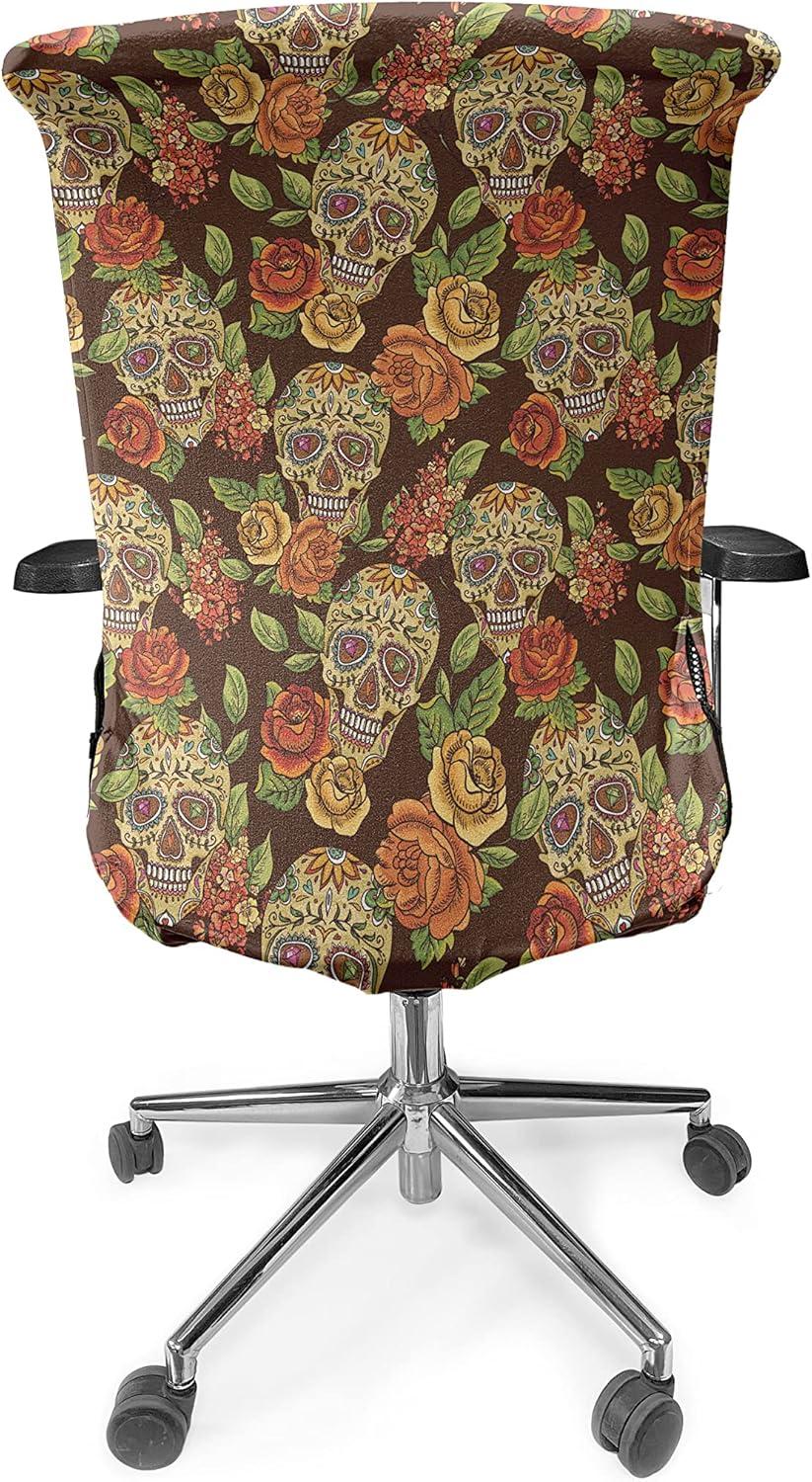 imageAmbesonne Christmas Office Chair Cover Colorful Christmas Balls Different Retro Pattern Holiday Celebration Stretchable Decorative Universal Size High Back Printed Slipcover Blue Grey Purple YellowPale Green Yellow Orange