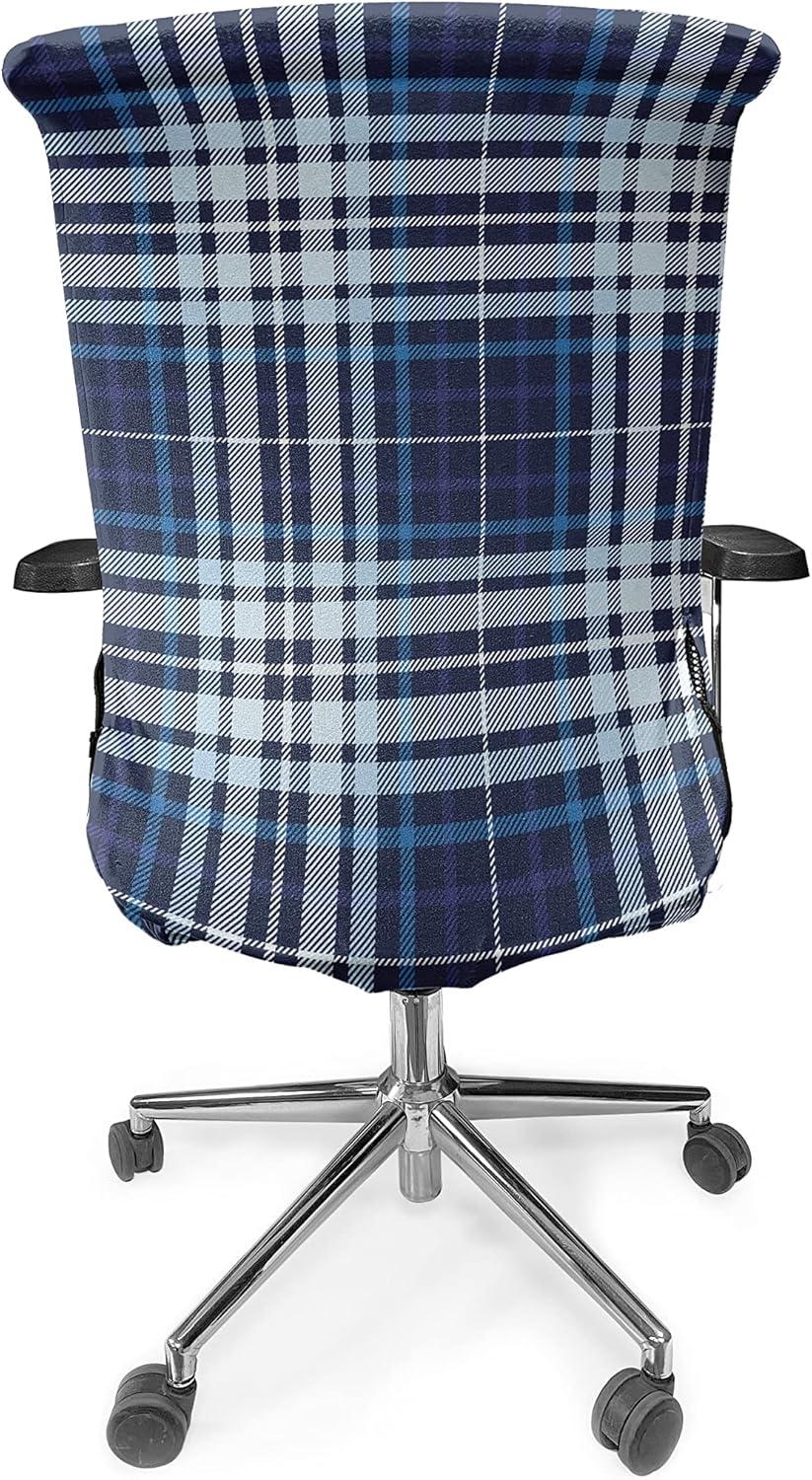 imageAmbesonne Christmas Office Chair Cover Colorful Christmas Balls Different Retro Pattern Holiday Celebration Stretchable Decorative Universal Size High Back Printed Slipcover Blue Grey Purple YellowSea Blue