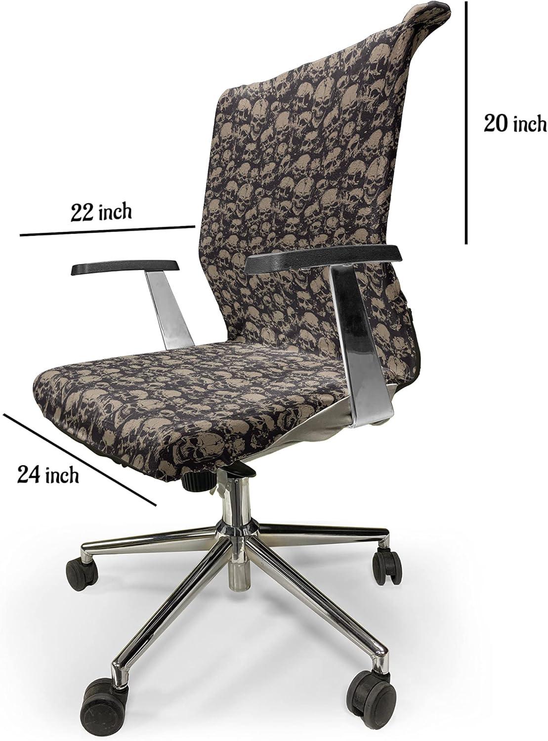 imageAmbesonne Christmas Office Chair Cover Colorful Christmas Balls Different Retro Pattern Holiday Celebration Stretchable Decorative Universal Size High Back Printed Slipcover Blue Grey Purple YellowCharcoal Grey