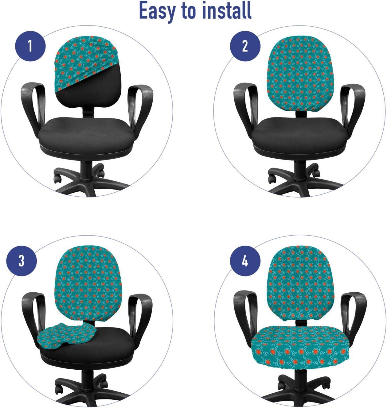 imageAmbesonne Christmas Office Chair Cover Colorful Christmas Balls Different Retro Pattern Holiday Celebration Stretchable Decorative Universal Size High Back Printed Slipcover Blue Grey Purple YellowOrange Teal