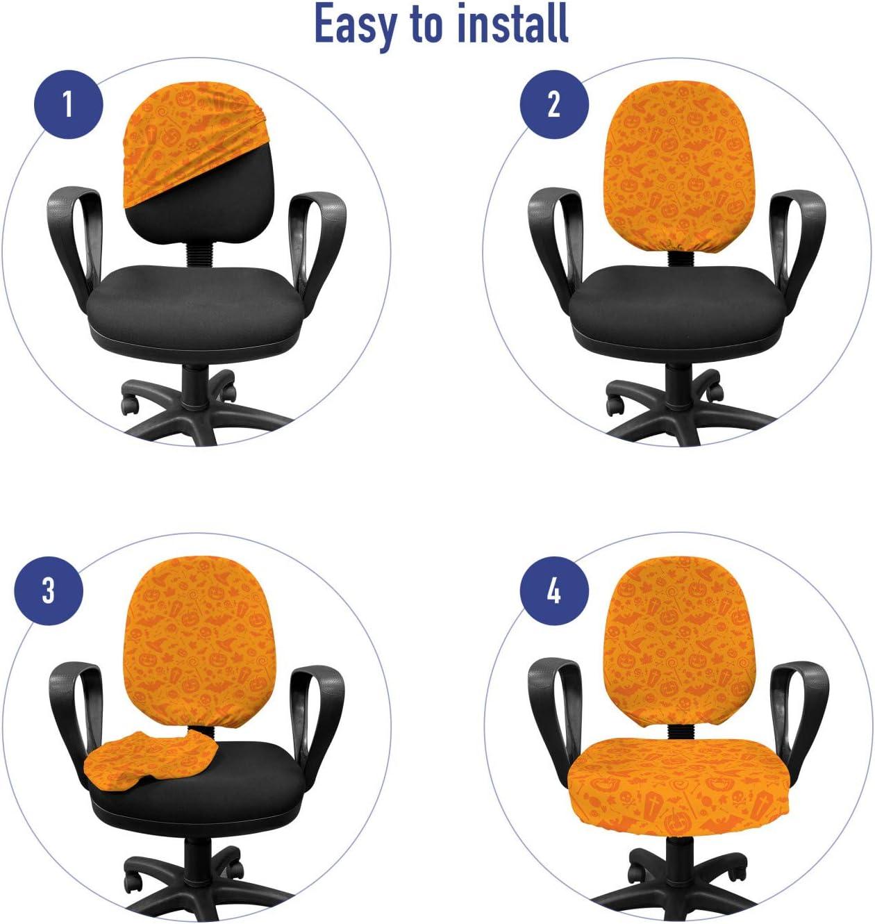 imageAmbesonne Christmas Office Chair Cover Colorful Christmas Balls Different Retro Pattern Holiday Celebration Stretchable Decorative Universal Size High Back Printed Slipcover Blue Grey Purple YellowOrange