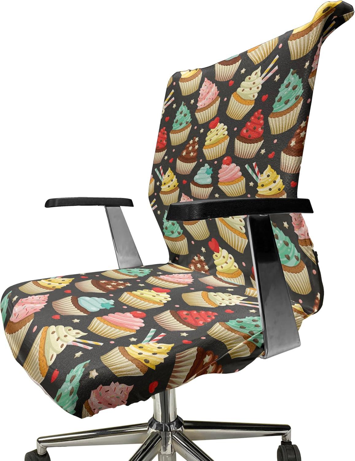 imageAmbesonne Christmas Office Chair Cover Colorful Christmas Balls Different Retro Pattern Holiday Celebration Stretchable Decorative Universal Size High Back Printed Slipcover Blue Grey Purple YellowGrey Red