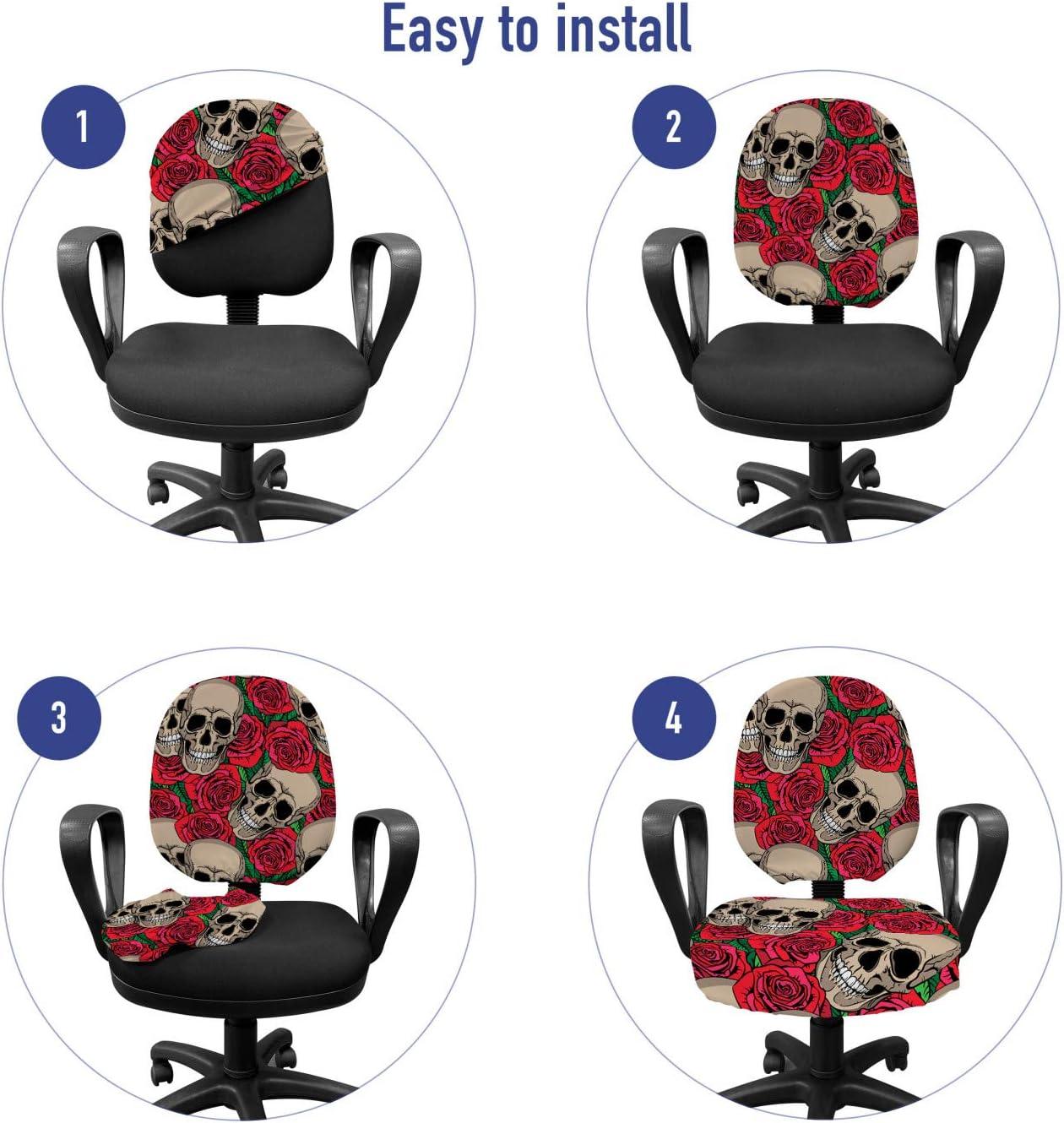 imageAmbesonne Christmas Office Chair Cover Colorful Christmas Balls Different Retro Pattern Holiday Celebration Stretchable Decorative Universal Size High Back Printed Slipcover Blue Grey Purple YellowVermilion Tan Green