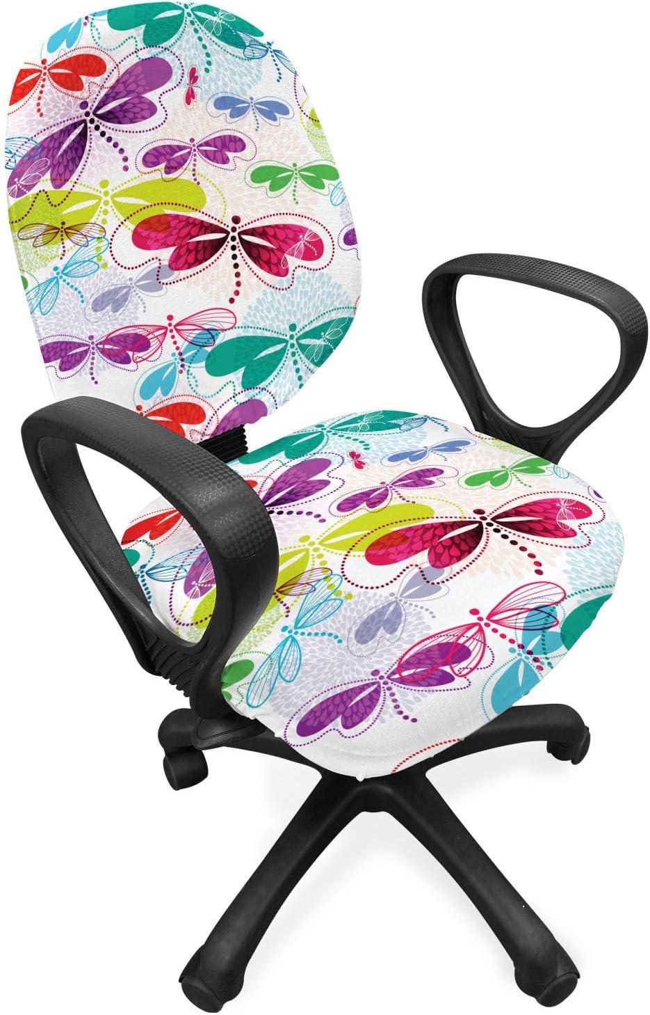 imageAmbesonne Christmas Office Chair Cover Colorful Christmas Balls Different Retro Pattern Holiday Celebration Stretchable Decorative Universal Size High Back Printed Slipcover Blue Grey Purple YellowPink Teal