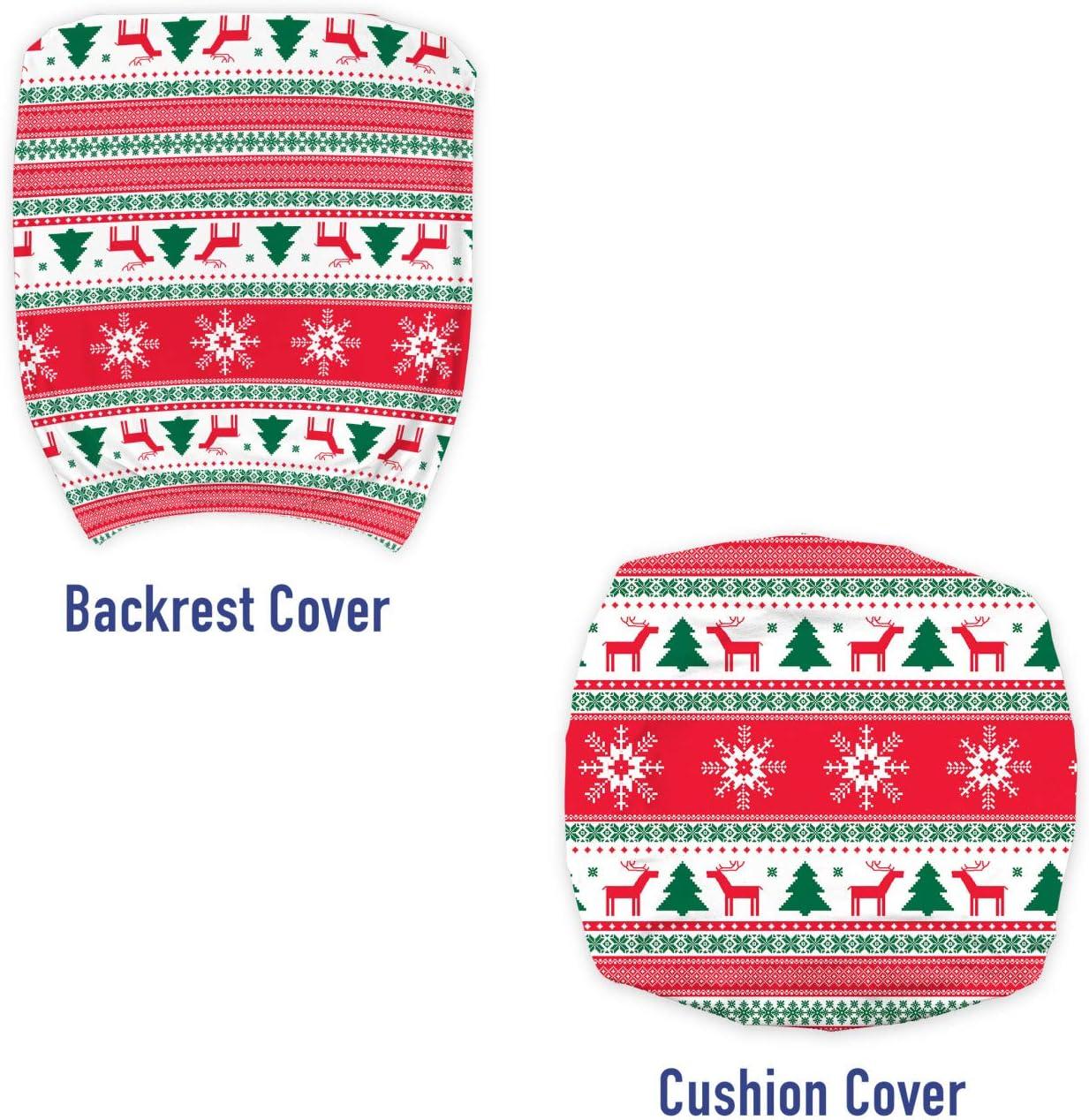 imageAmbesonne Christmas Office Chair Cover Colorful Christmas Balls Different Retro Pattern Holiday Celebration Stretchable Decorative Universal Size High Back Printed Slipcover Blue Grey Purple YellowVermilion Green White