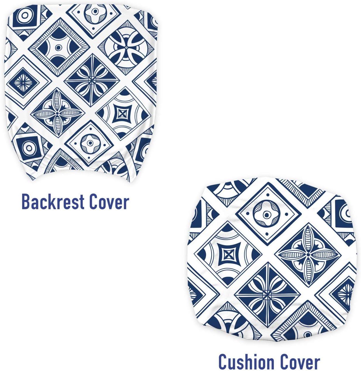 imageAmbesonne Christmas Office Chair Cover Colorful Christmas Balls Different Retro Pattern Holiday Celebration Stretchable Decorative Universal Size High Back Printed Slipcover Blue Grey Purple YellowWhite Blue