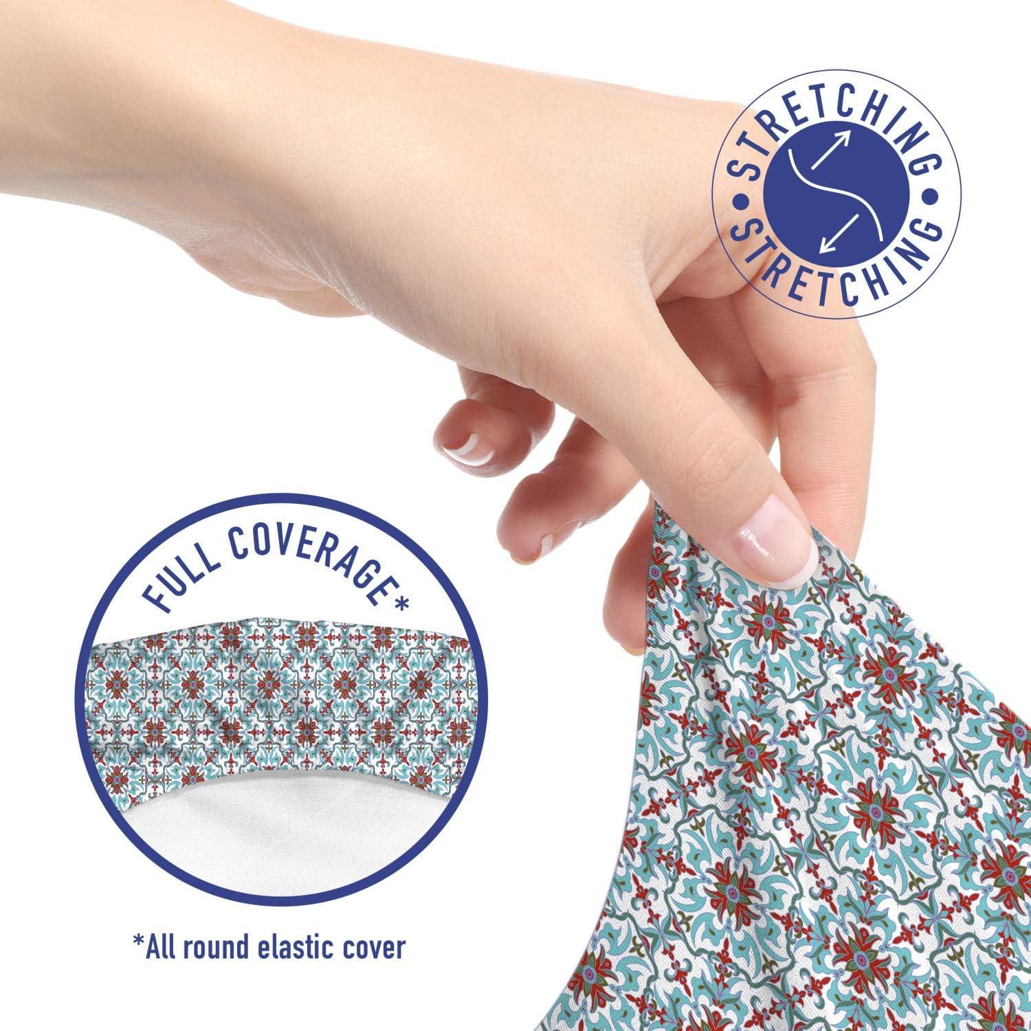imageAmbesonne Christmas Office Chair Cover Colorful Christmas Balls Different Retro Pattern Holiday Celebration Stretchable Decorative Universal Size High Back Printed Slipcover Blue Grey Purple YellowBlue Green