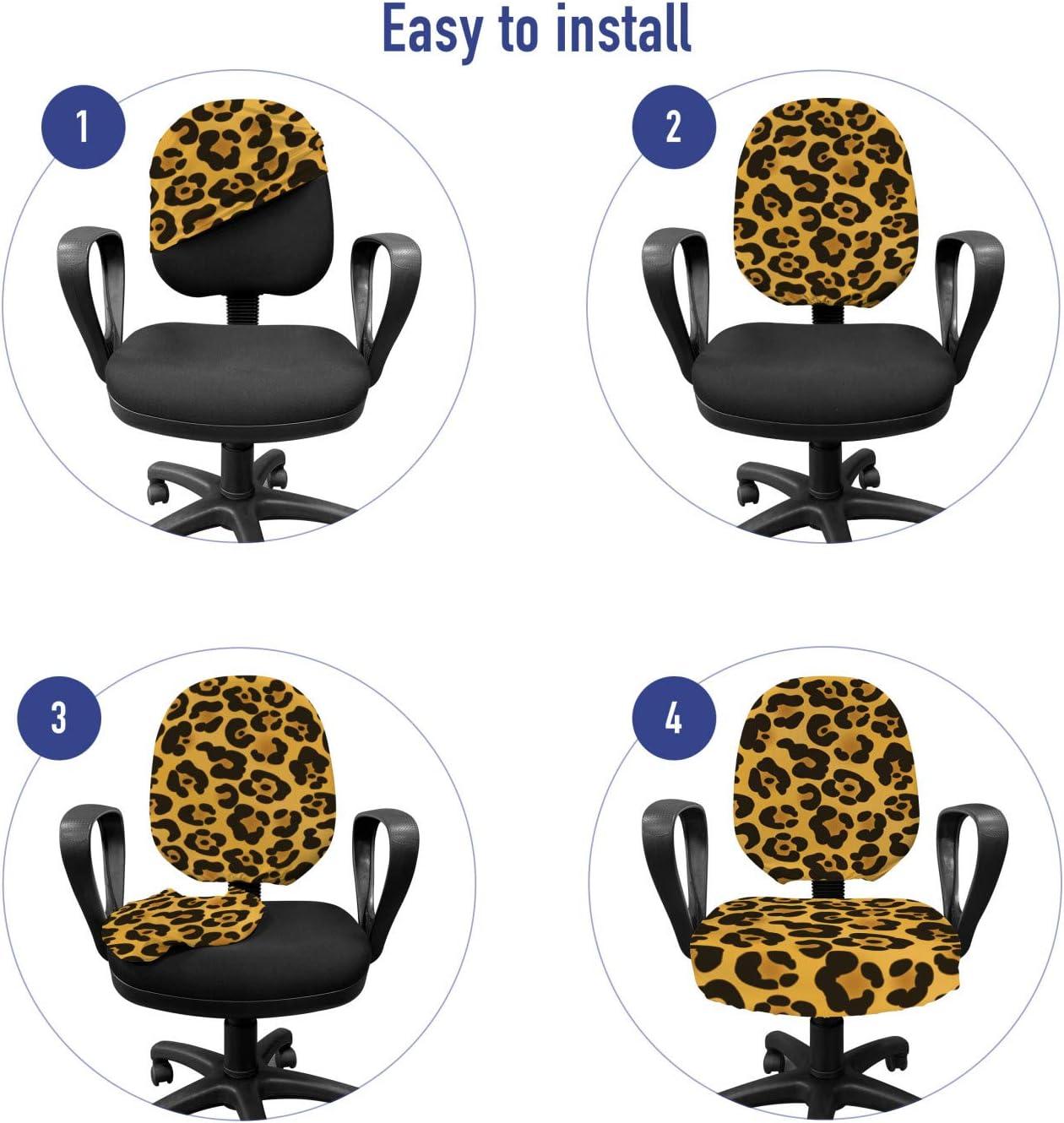 imageAmbesonne Christmas Office Chair Cover Colorful Christmas Balls Different Retro Pattern Holiday Celebration Stretchable Decorative Universal Size High Back Printed Slipcover Blue Grey Purple YellowEarth Yellow Amber
