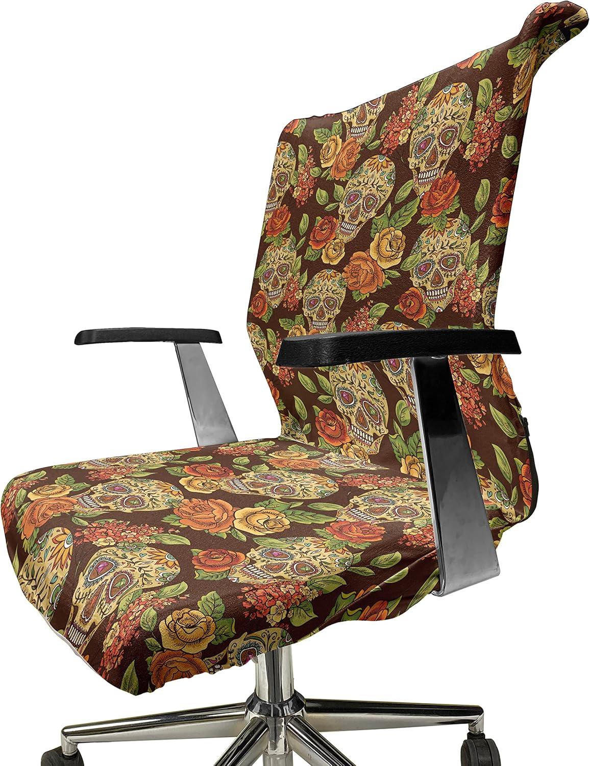 imageAmbesonne Christmas Office Chair Cover Colorful Christmas Balls Different Retro Pattern Holiday Celebration Stretchable Decorative Universal Size High Back Printed Slipcover Blue Grey Purple YellowPale Green Yellow Orange