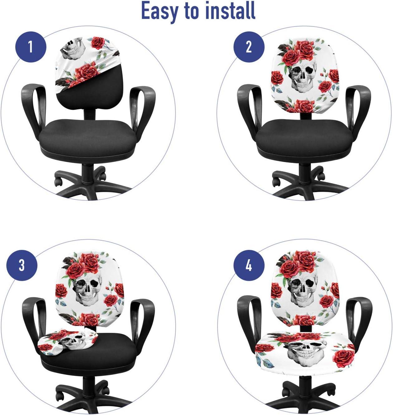 imageAmbesonne Christmas Office Chair Cover Colorful Christmas Balls Different Retro Pattern Holiday Celebration Stretchable Decorative Universal Size High Back Printed Slipcover Blue Grey Purple YellowVermilion Black