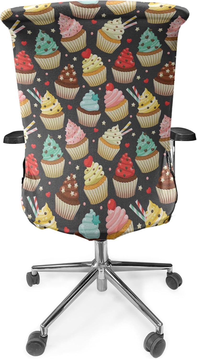 imageAmbesonne Christmas Office Chair Cover Colorful Christmas Balls Different Retro Pattern Holiday Celebration Stretchable Decorative Universal Size High Back Printed Slipcover Blue Grey Purple YellowGrey Red
