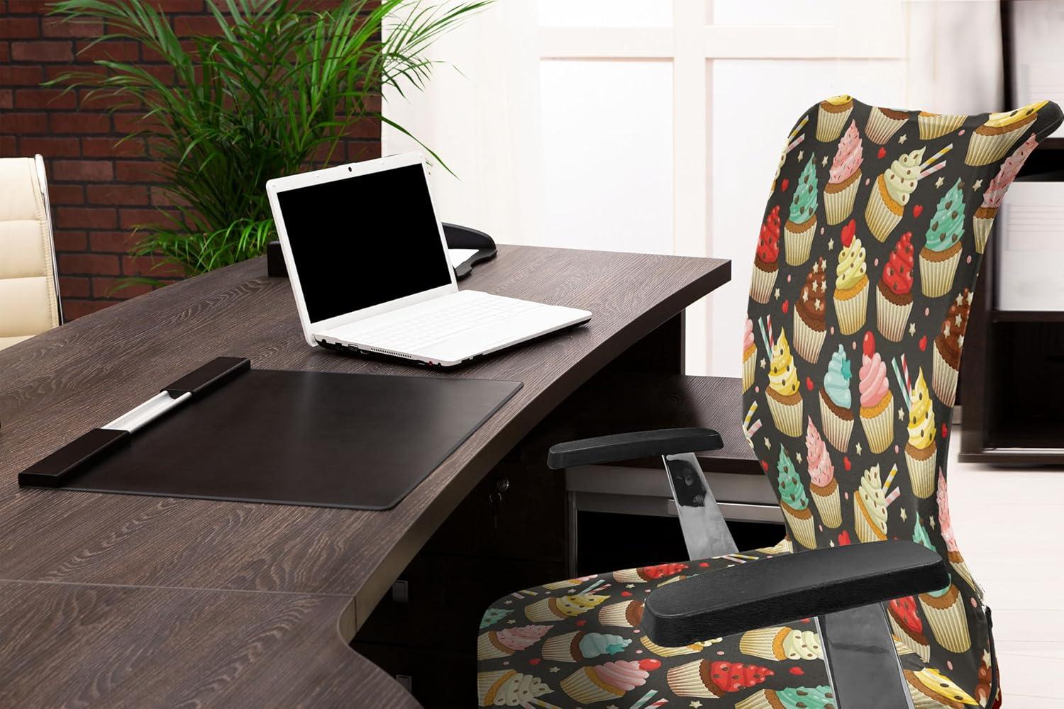 imageAmbesonne Christmas Office Chair Cover Colorful Christmas Balls Different Retro Pattern Holiday Celebration Stretchable Decorative Universal Size High Back Printed Slipcover Blue Grey Purple YellowGrey Red
