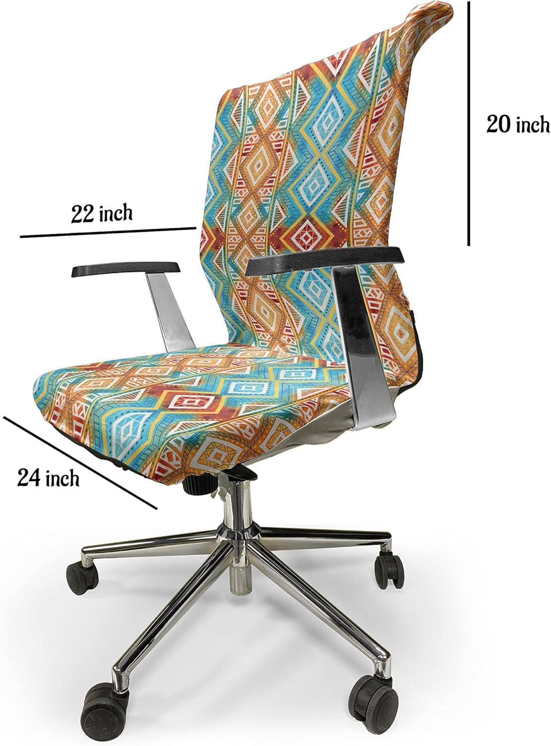 imageAmbesonne Christmas Office Chair Cover Colorful Christmas Balls Different Retro Pattern Holiday Celebration Stretchable Decorative Universal Size High Back Printed Slipcover Blue Grey Purple YellowBeige Aqua