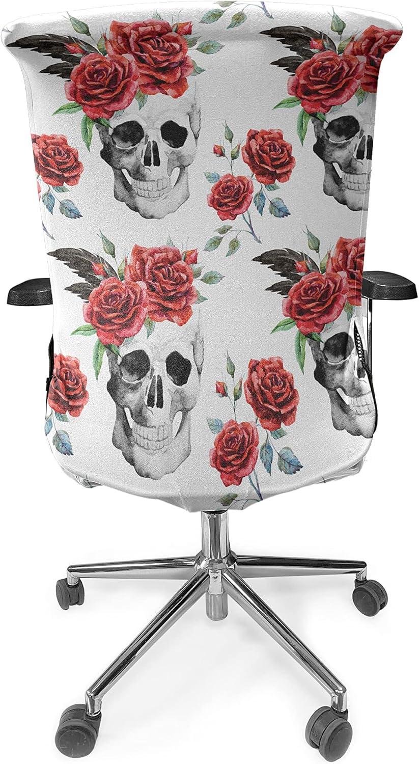 imageAmbesonne Christmas Office Chair Cover Colorful Christmas Balls Different Retro Pattern Holiday Celebration Stretchable Decorative Universal Size High Back Printed Slipcover Blue Grey Purple YellowVermilion Black