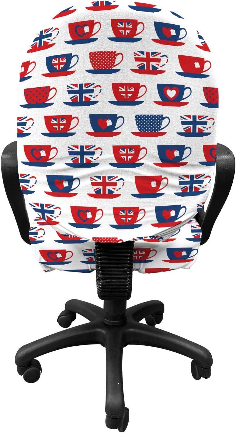 imageAmbesonne Christmas Office Chair Cover Colorful Christmas Balls Different Retro Pattern Holiday Celebration Stretchable Decorative Universal Size High Back Printed Slipcover Blue Grey Purple YellowNight Blue