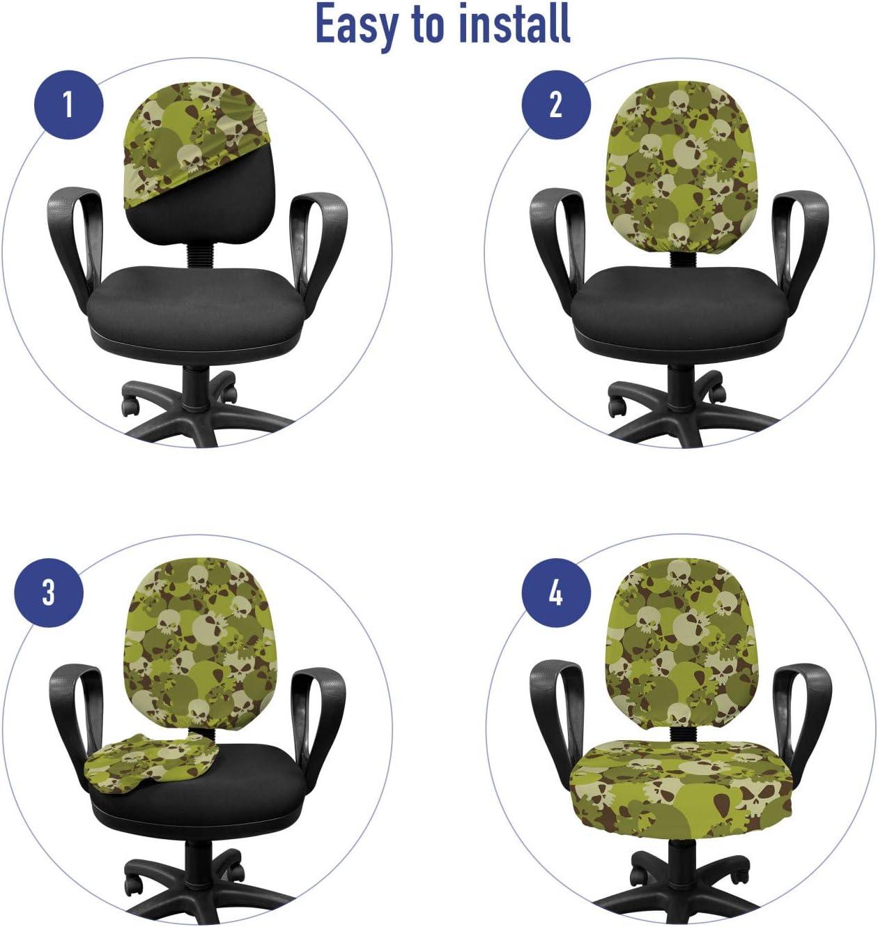 imageAmbesonne Christmas Office Chair Cover Colorful Christmas Balls Different Retro Pattern Holiday Celebration Stretchable Decorative Universal Size High Back Printed Slipcover Blue Grey Purple YellowGreen Beige