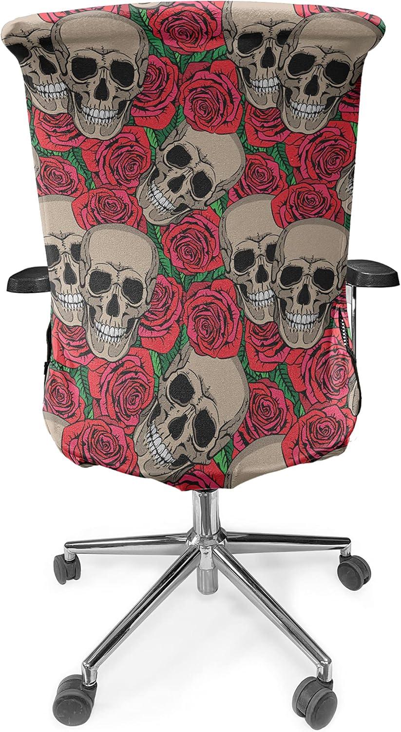 imageAmbesonne Christmas Office Chair Cover Colorful Christmas Balls Different Retro Pattern Holiday Celebration Stretchable Decorative Universal Size High Back Printed Slipcover Blue Grey Purple YellowVermilion Tan Green