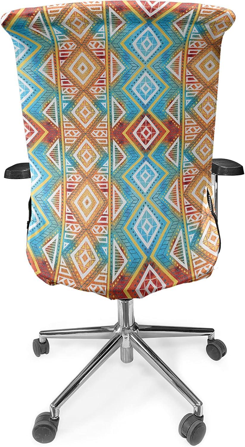 imageAmbesonne Christmas Office Chair Cover Colorful Christmas Balls Different Retro Pattern Holiday Celebration Stretchable Decorative Universal Size High Back Printed Slipcover Blue Grey Purple YellowBeige Aqua