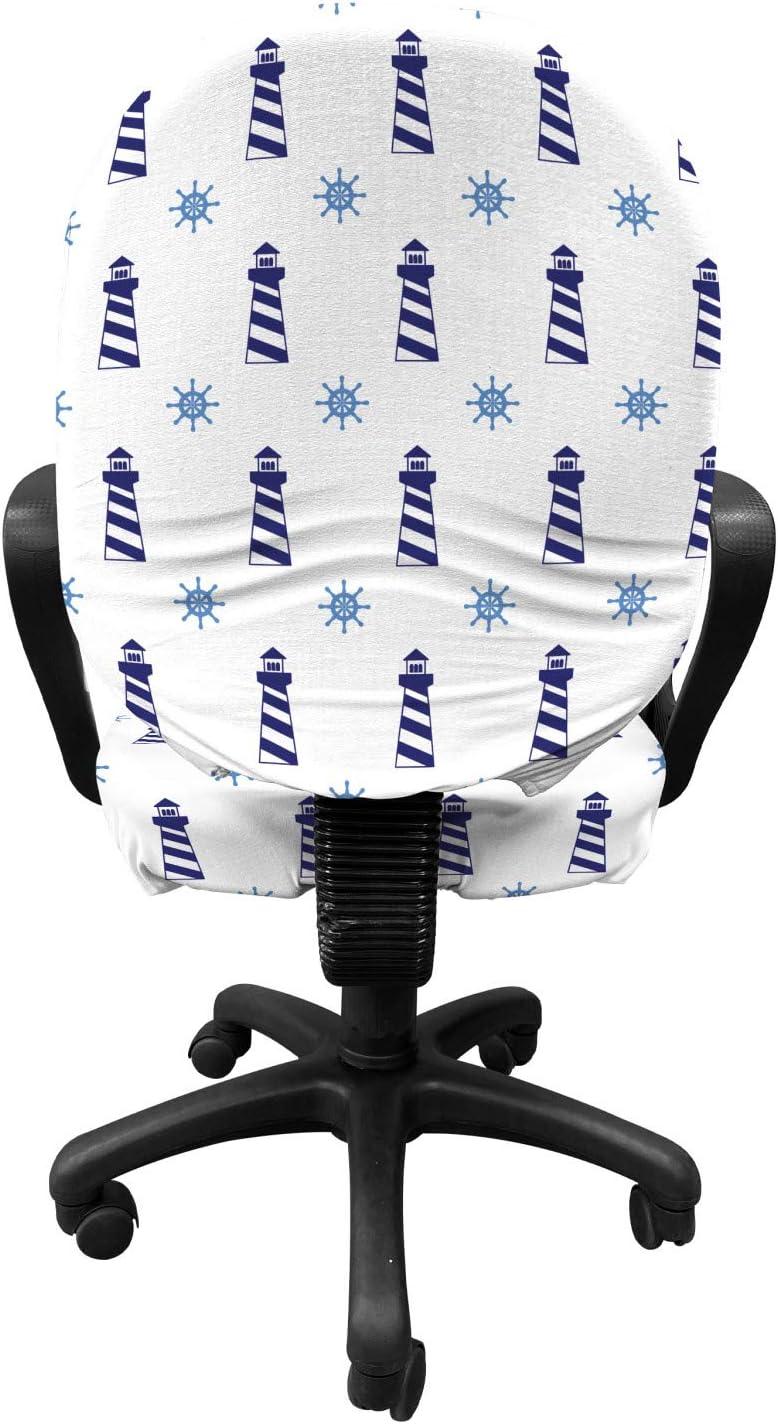 imageAmbesonne Christmas Office Chair Cover Colorful Christmas Balls Different Retro Pattern Holiday Celebration Stretchable Decorative Universal Size High Back Printed Slipcover Blue Grey Purple YellowPale Blue