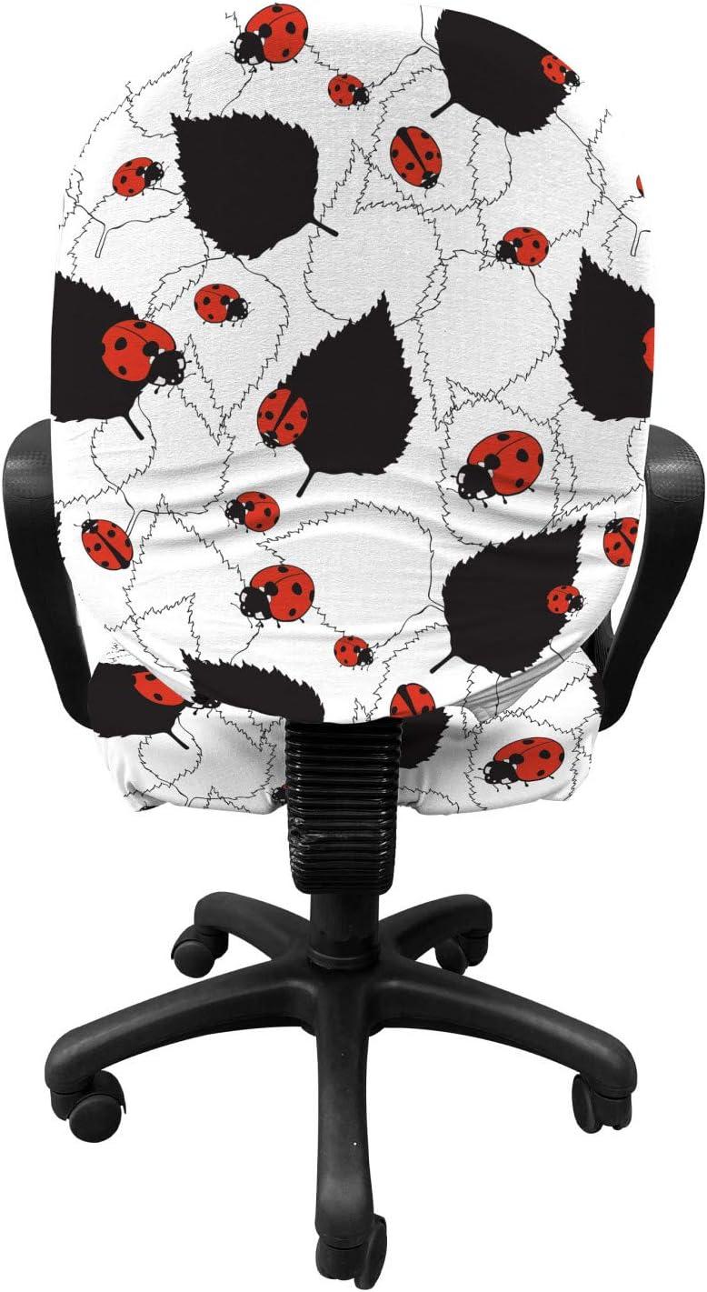 imageAmbesonne Christmas Office Chair Cover Colorful Christmas Balls Different Retro Pattern Holiday Celebration Stretchable Decorative Universal Size High Back Printed Slipcover Blue Grey Purple YellowBlack White