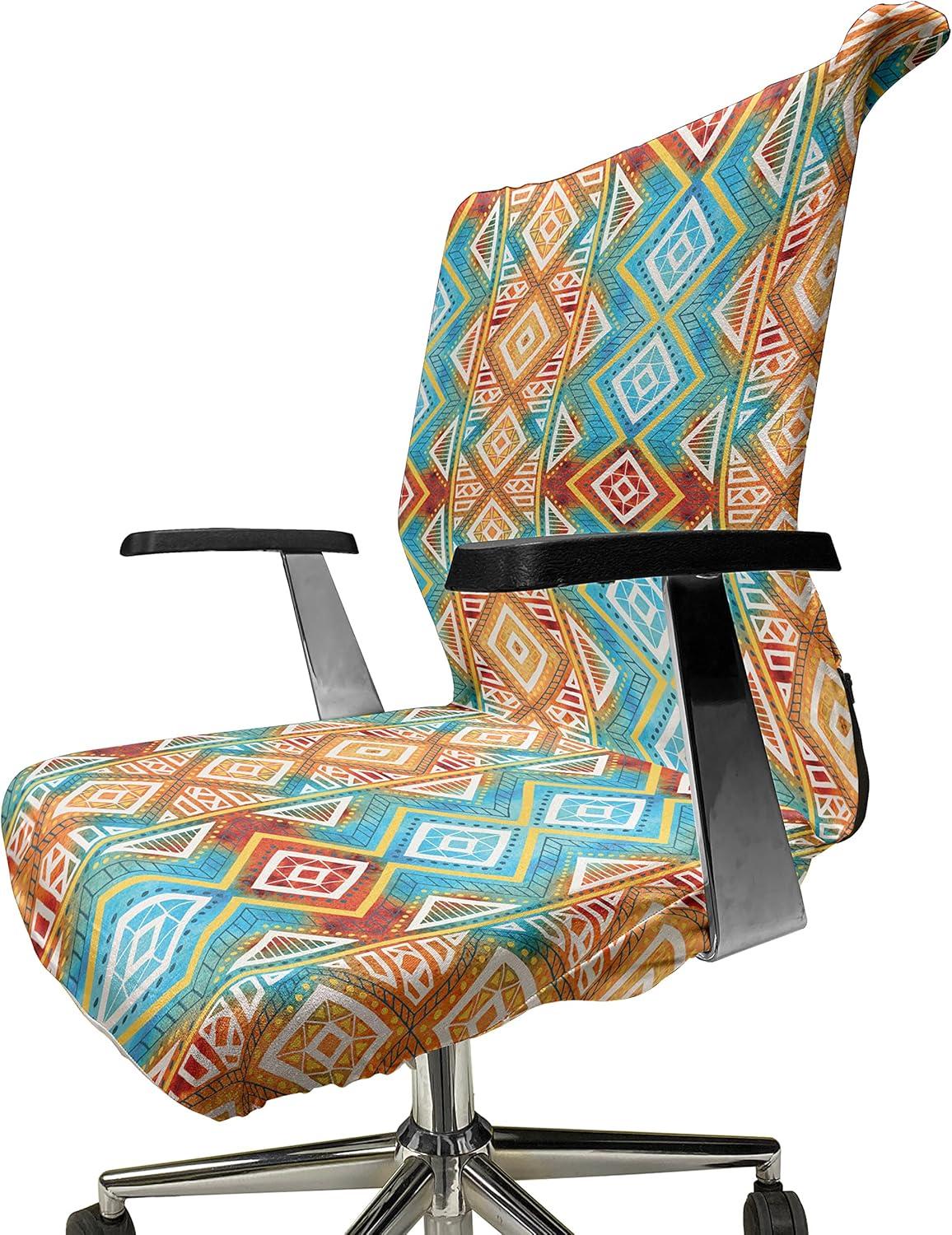 imageAmbesonne Christmas Office Chair Cover Colorful Christmas Balls Different Retro Pattern Holiday Celebration Stretchable Decorative Universal Size High Back Printed Slipcover Blue Grey Purple YellowBeige Aqua