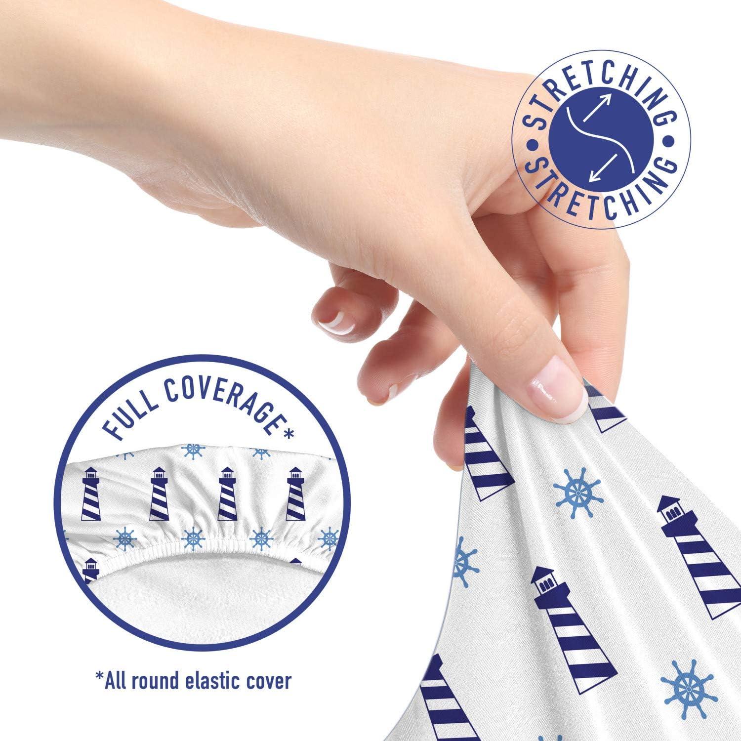 imageAmbesonne Christmas Office Chair Cover Colorful Christmas Balls Different Retro Pattern Holiday Celebration Stretchable Decorative Universal Size High Back Printed Slipcover Blue Grey Purple YellowPale Blue