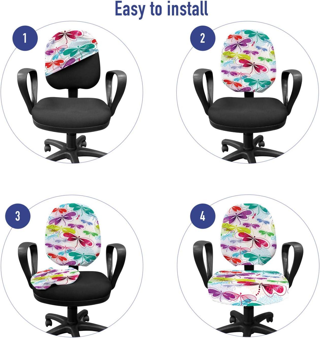 imageAmbesonne Christmas Office Chair Cover Colorful Christmas Balls Different Retro Pattern Holiday Celebration Stretchable Decorative Universal Size High Back Printed Slipcover Blue Grey Purple YellowPink Teal