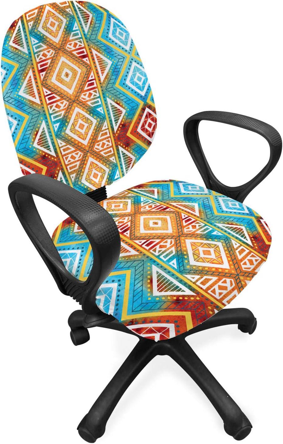 imageAmbesonne Christmas Office Chair Cover Colorful Christmas Balls Different Retro Pattern Holiday Celebration Stretchable Decorative Universal Size High Back Printed Slipcover Blue Grey Purple YellowBeige Aqua