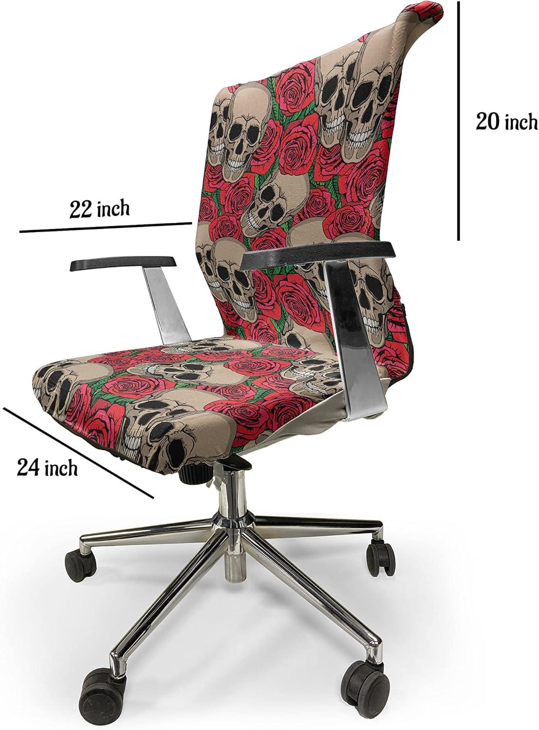 imageAmbesonne Christmas Office Chair Cover Colorful Christmas Balls Different Retro Pattern Holiday Celebration Stretchable Decorative Universal Size High Back Printed Slipcover Blue Grey Purple YellowVermilion Tan Green