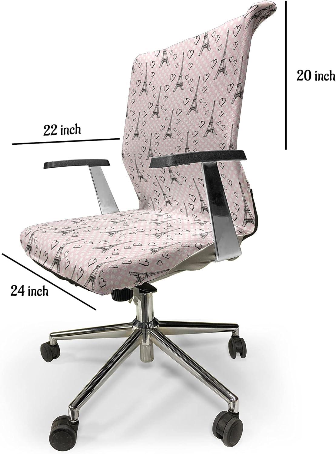 imageAmbesonne Christmas Office Chair Cover Colorful Christmas Balls Different Retro Pattern Holiday Celebration Stretchable Decorative Universal Size High Back Printed Slipcover Blue Grey Purple YellowWhite Pink