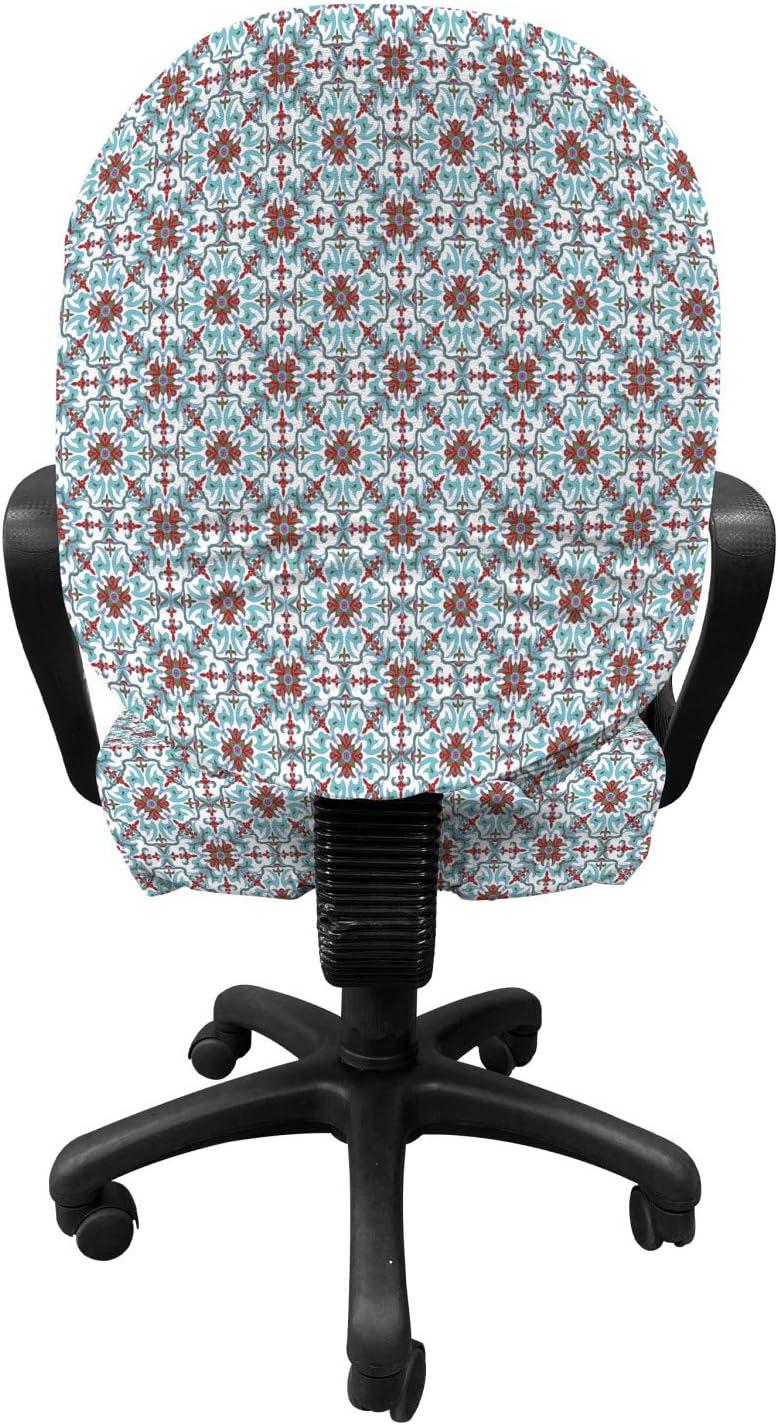 imageAmbesonne Christmas Office Chair Cover Colorful Christmas Balls Different Retro Pattern Holiday Celebration Stretchable Decorative Universal Size High Back Printed Slipcover Blue Grey Purple YellowBlue Green